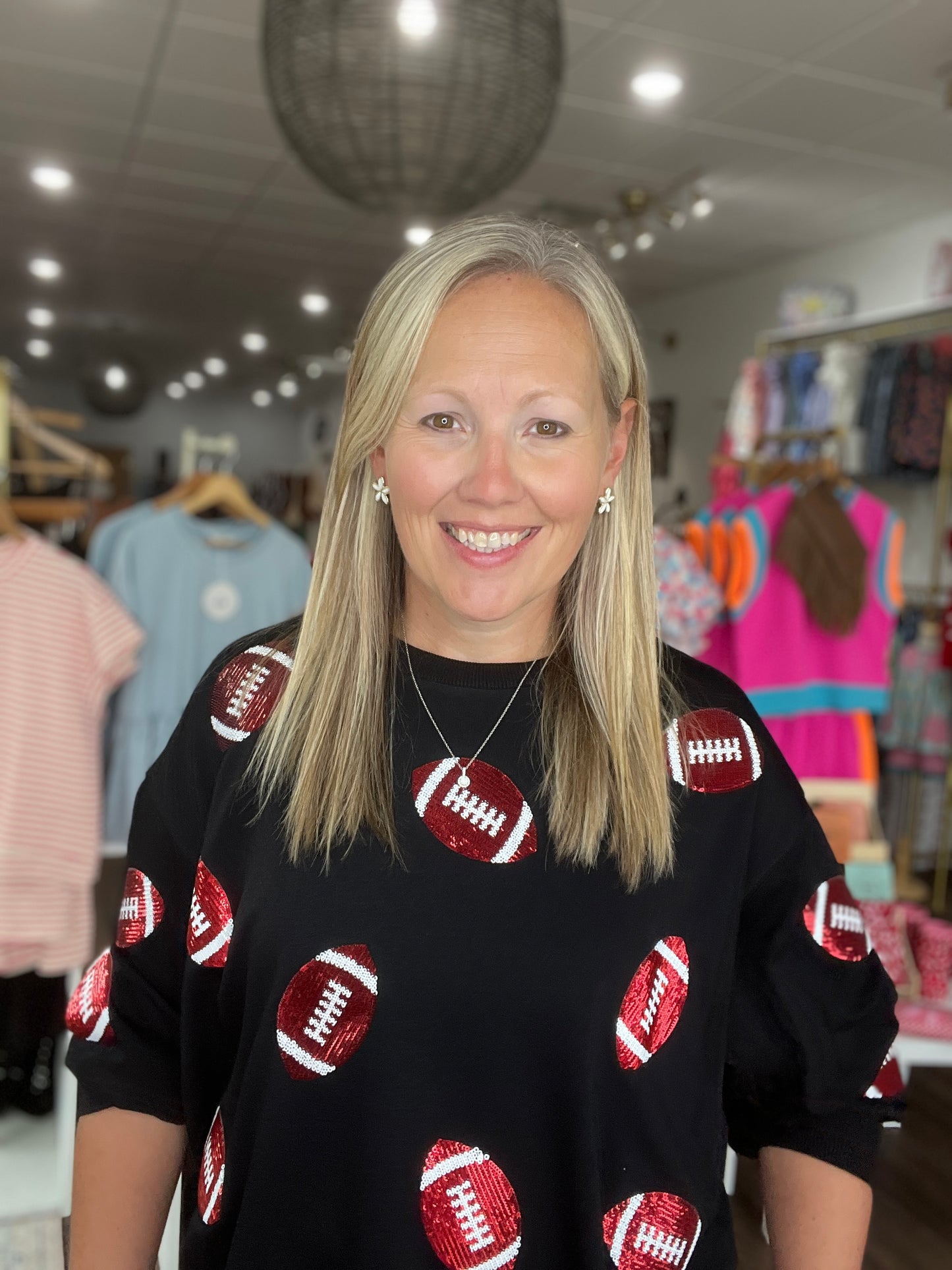 Red & Black Football Sweatshirt