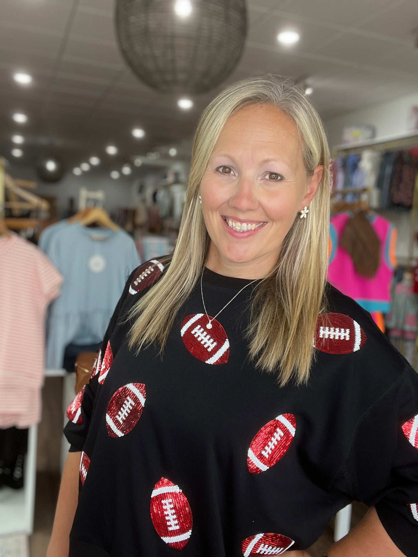 Red & Black Football Sweatshirt