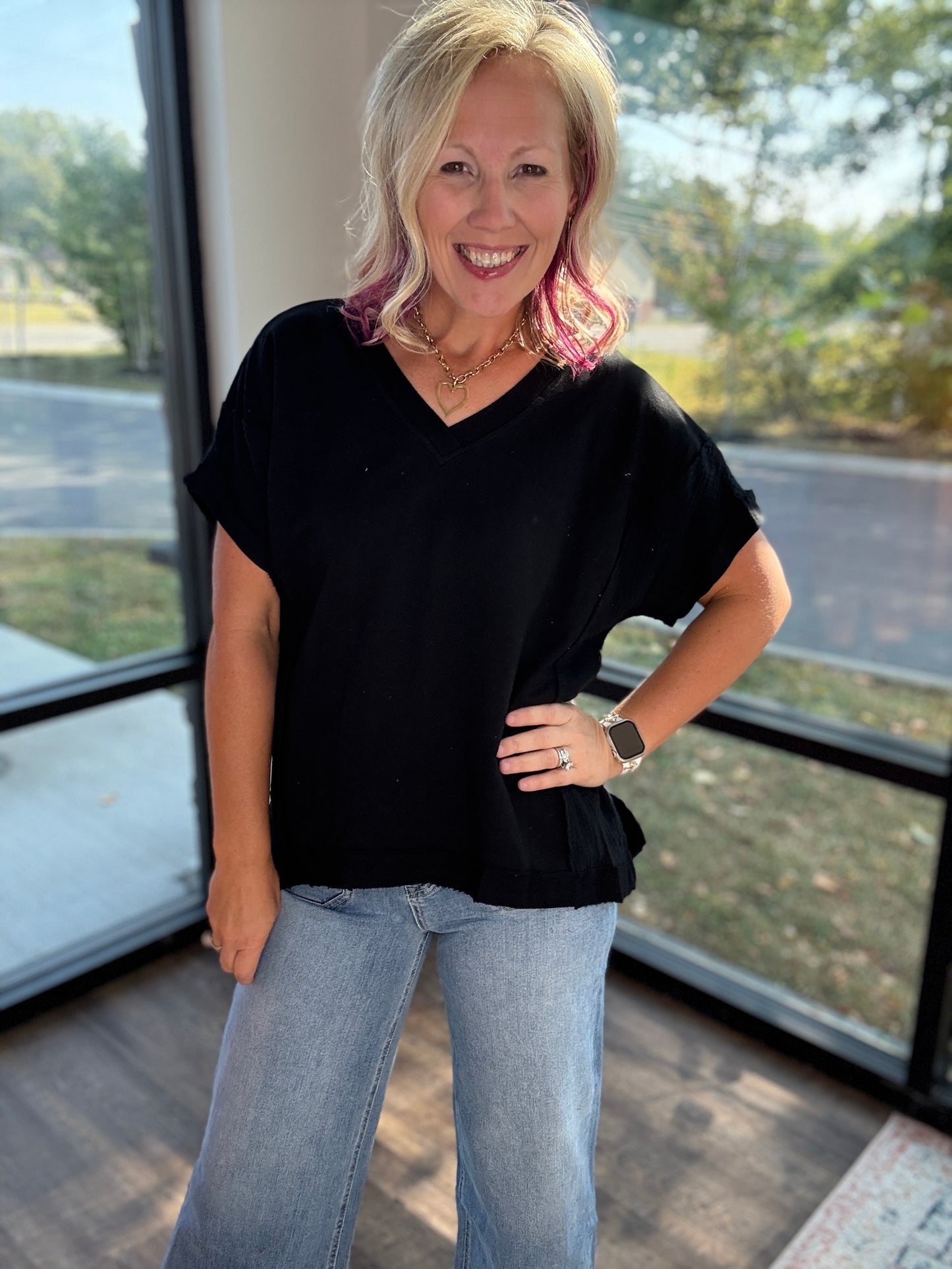 Easy Does it Top- Black