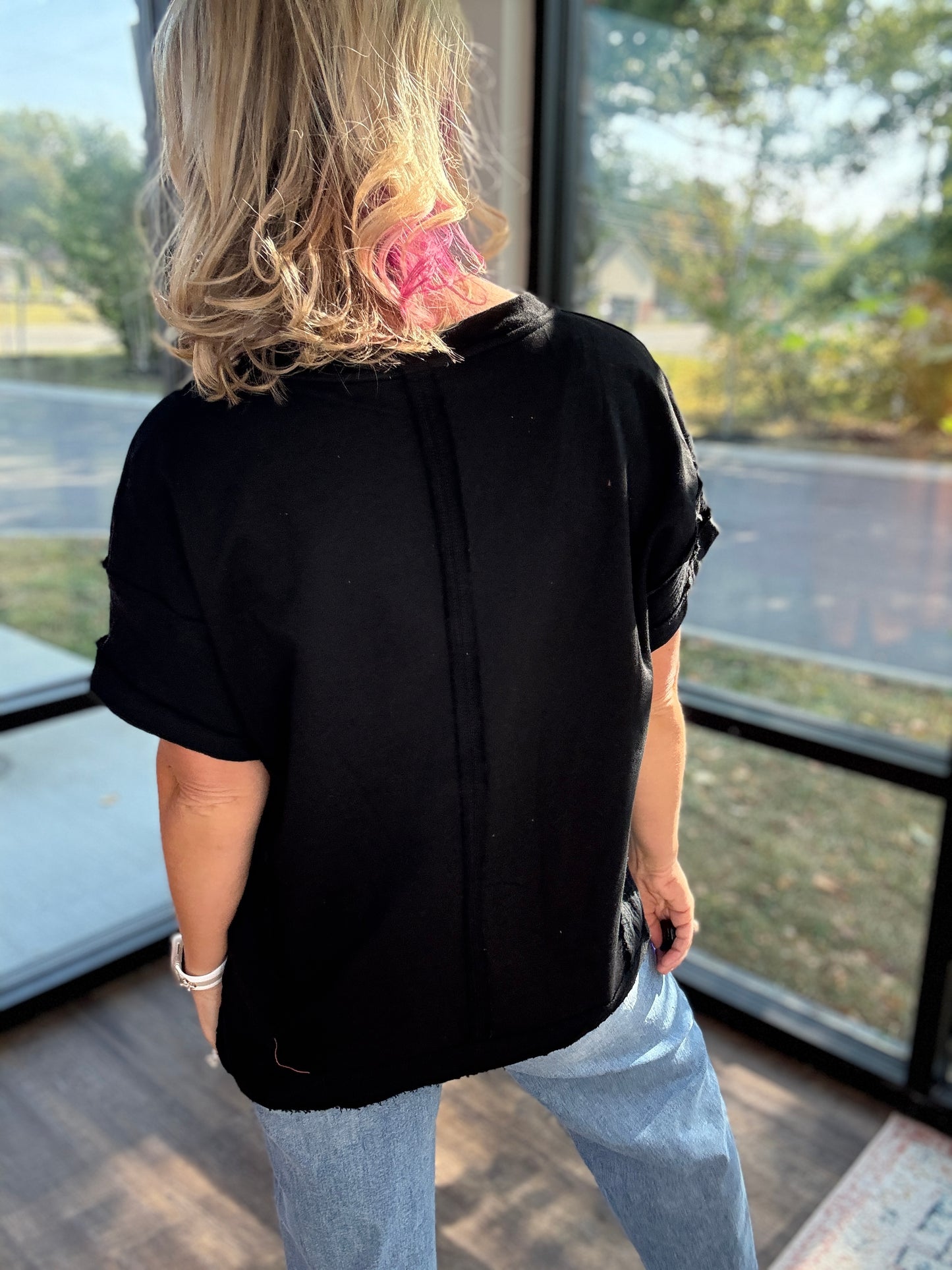 Easy Does it Top- Black