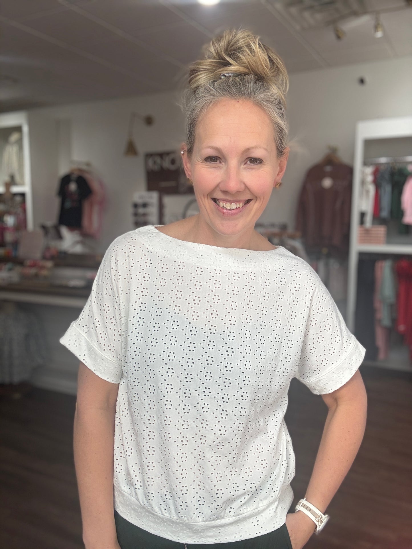 Breezy Eyelet Top