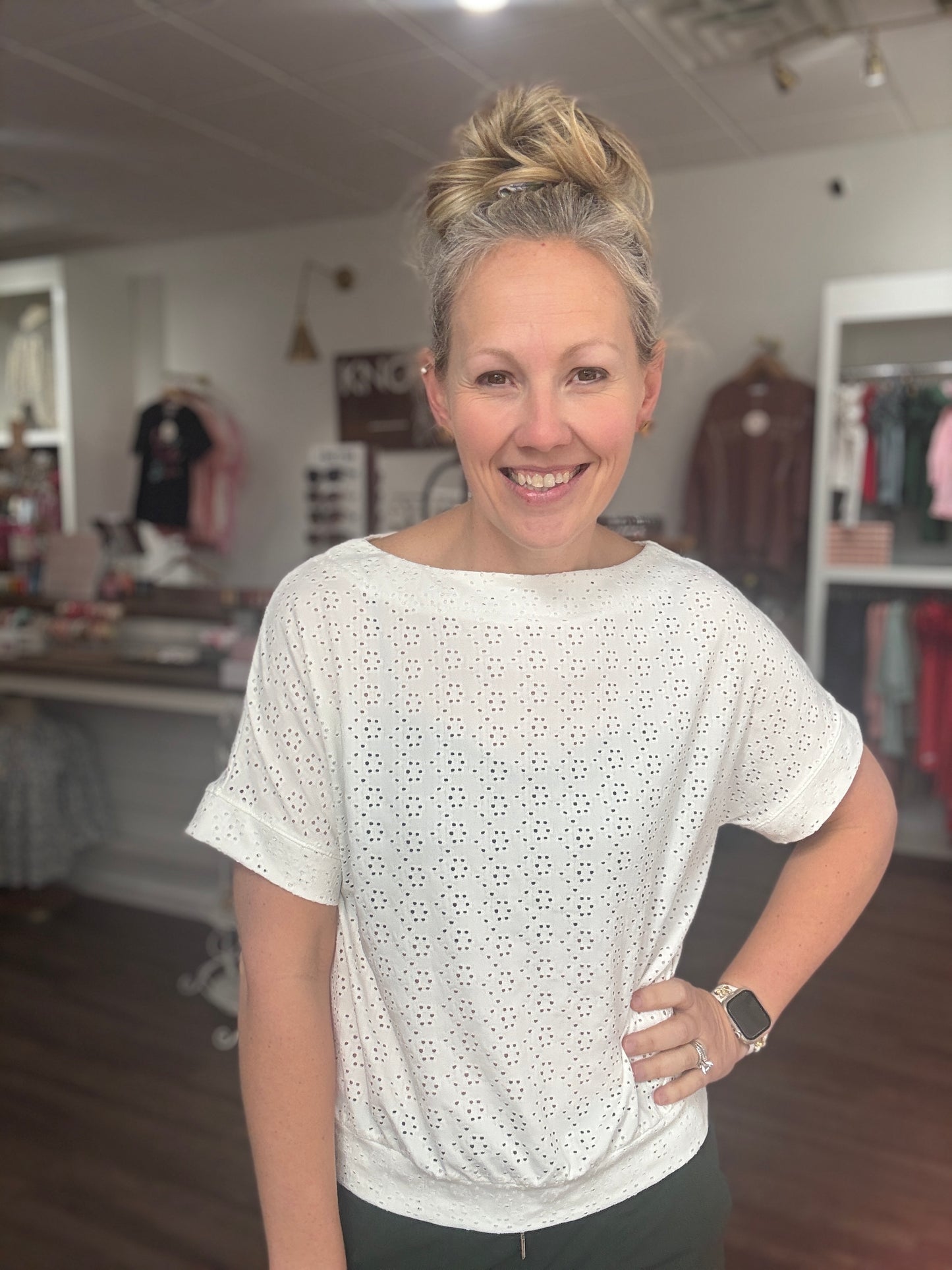 Breezy Eyelet Top
