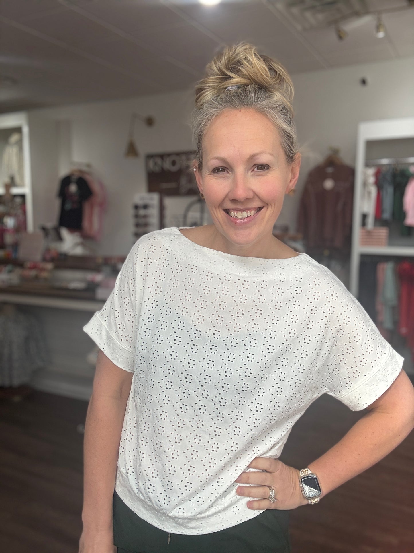 Breezy Eyelet Top