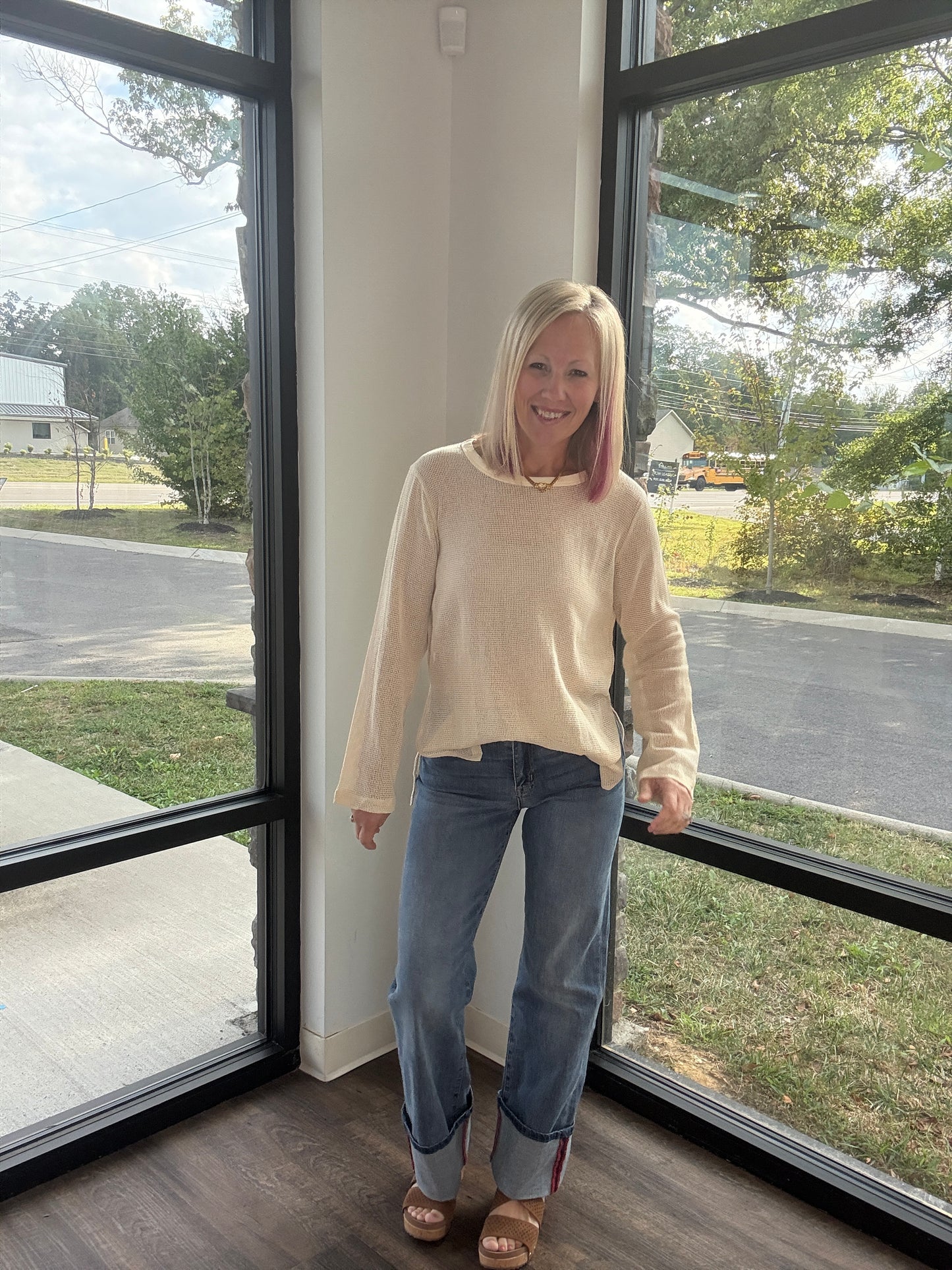 Mellow Mesh Top- Natural