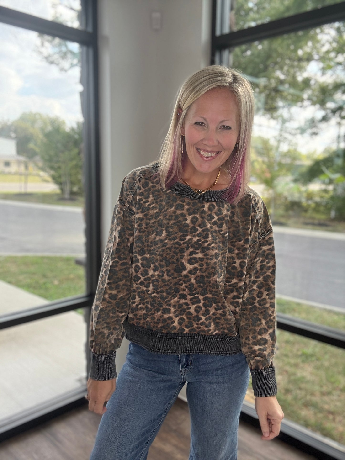 Breezy Back Cheetah Top