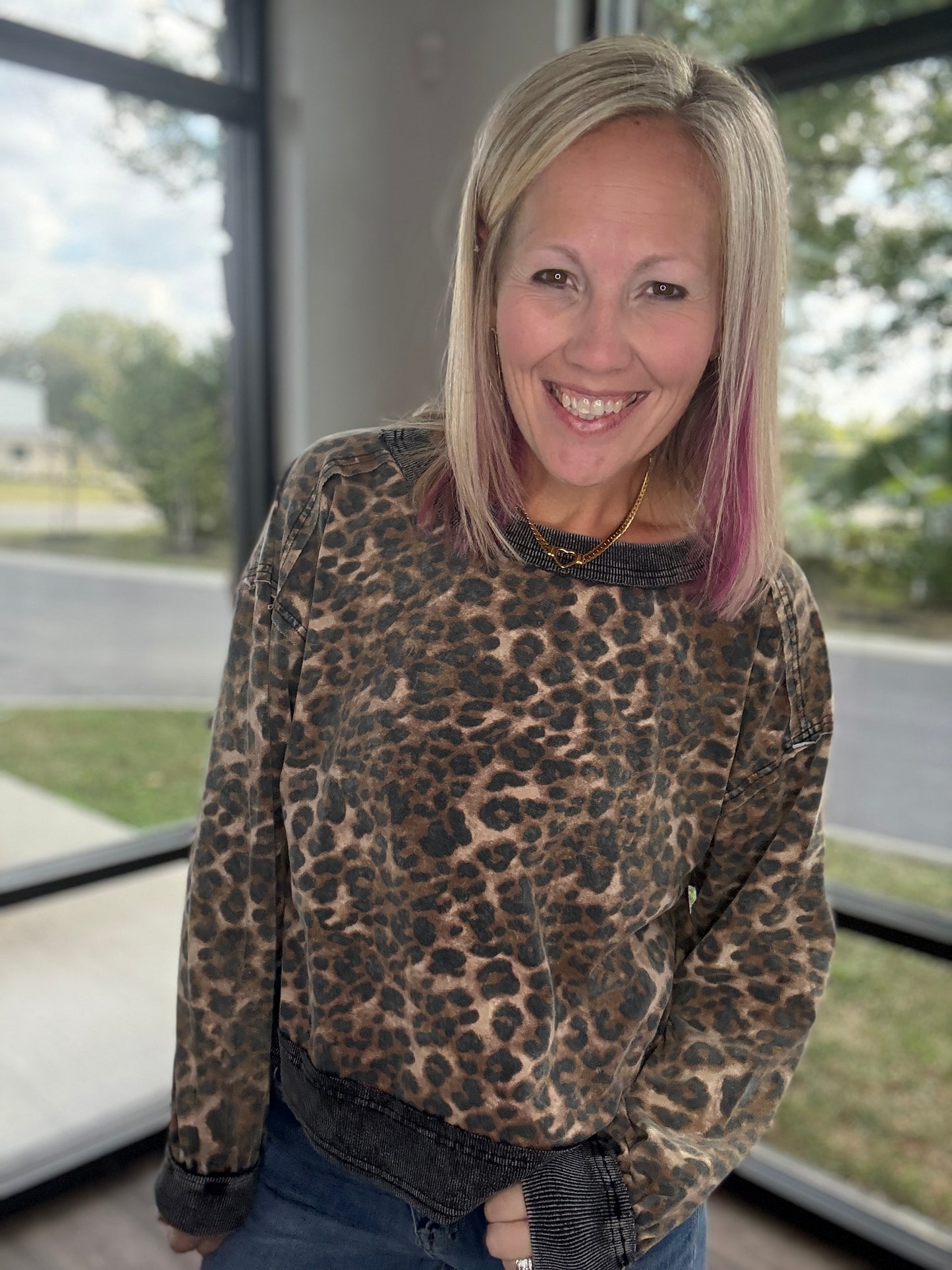 Breezy Back Cheetah Top