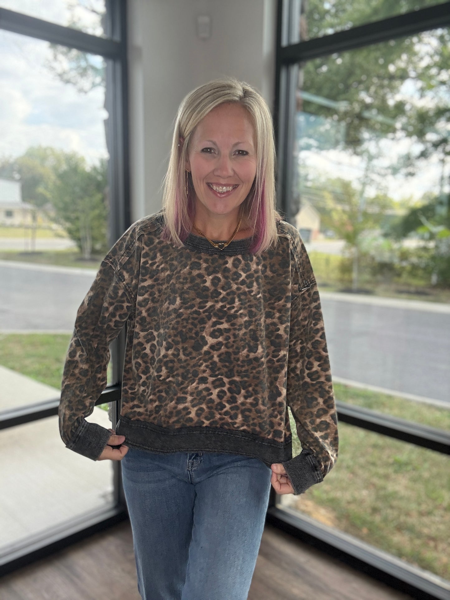 Breezy Back Cheetah Top