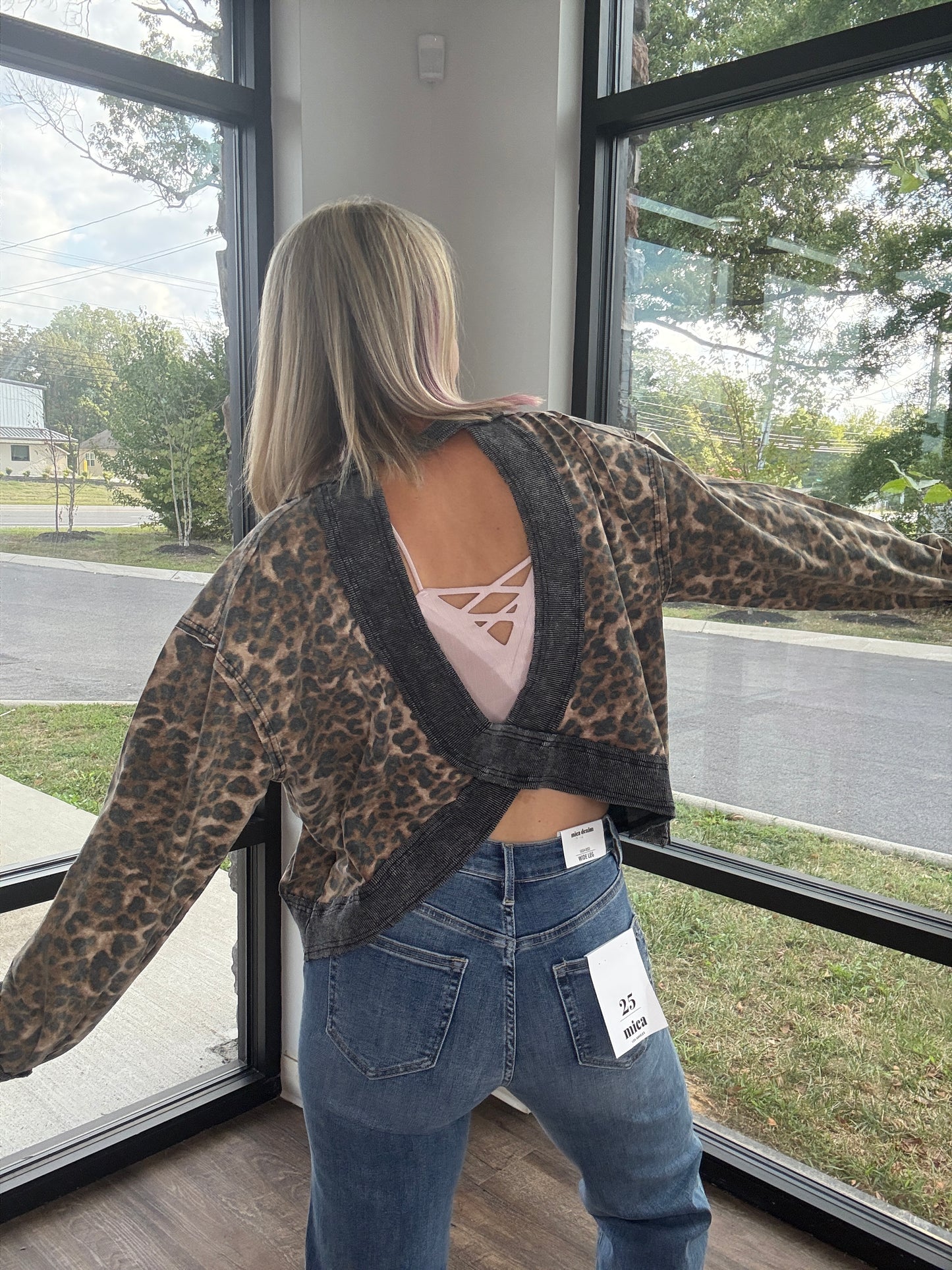 Breezy Back Cheetah Top