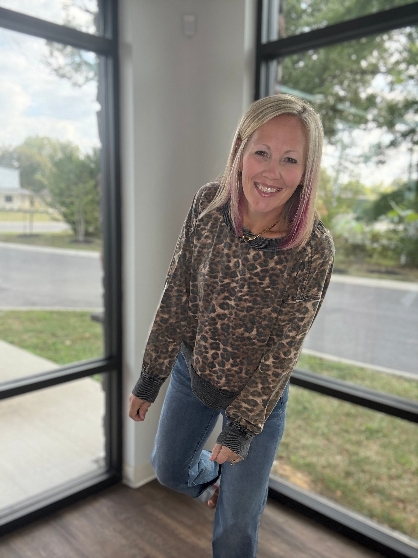 Breezy Back Cheetah Top