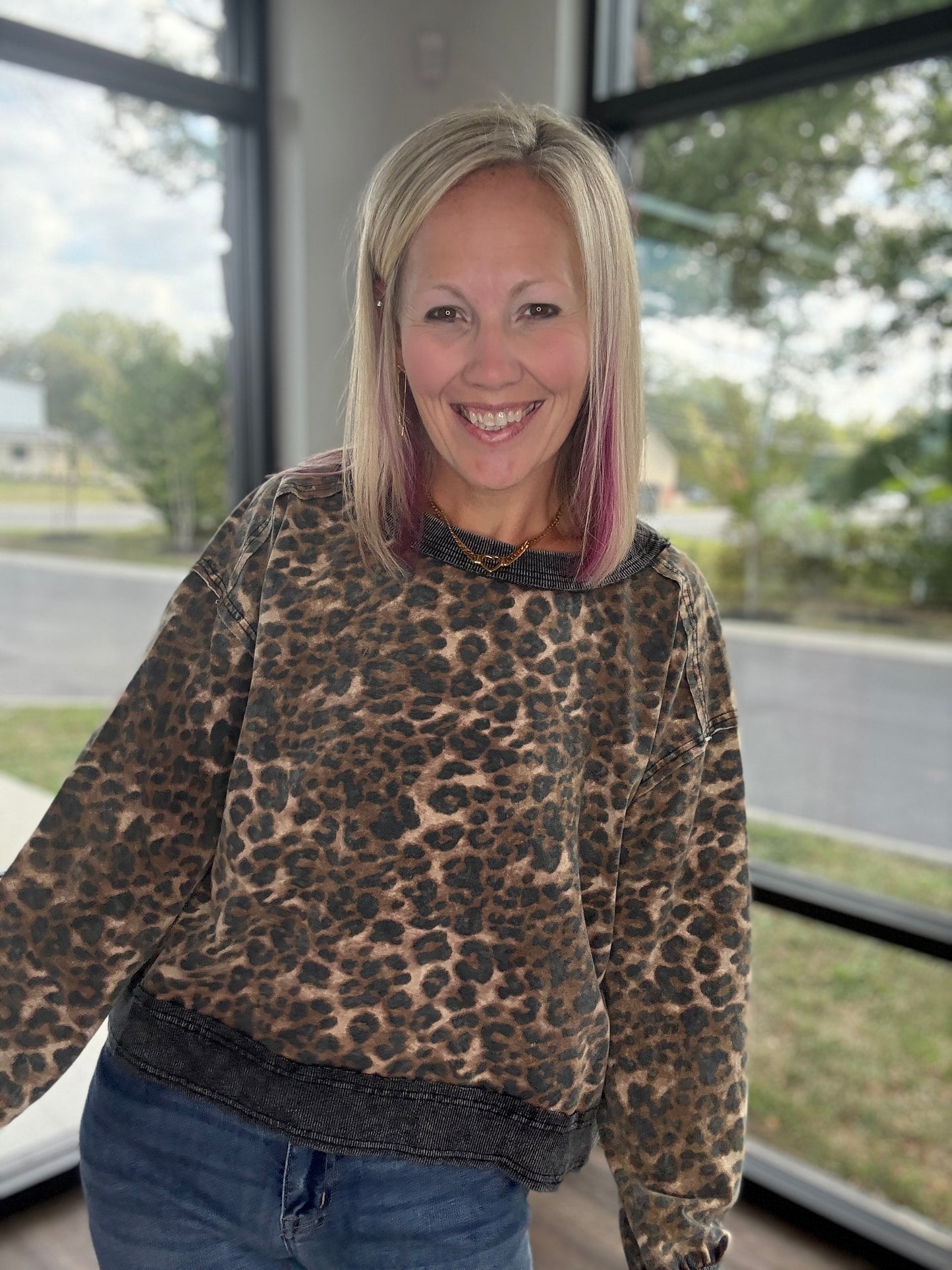 Breezy Back Cheetah Top