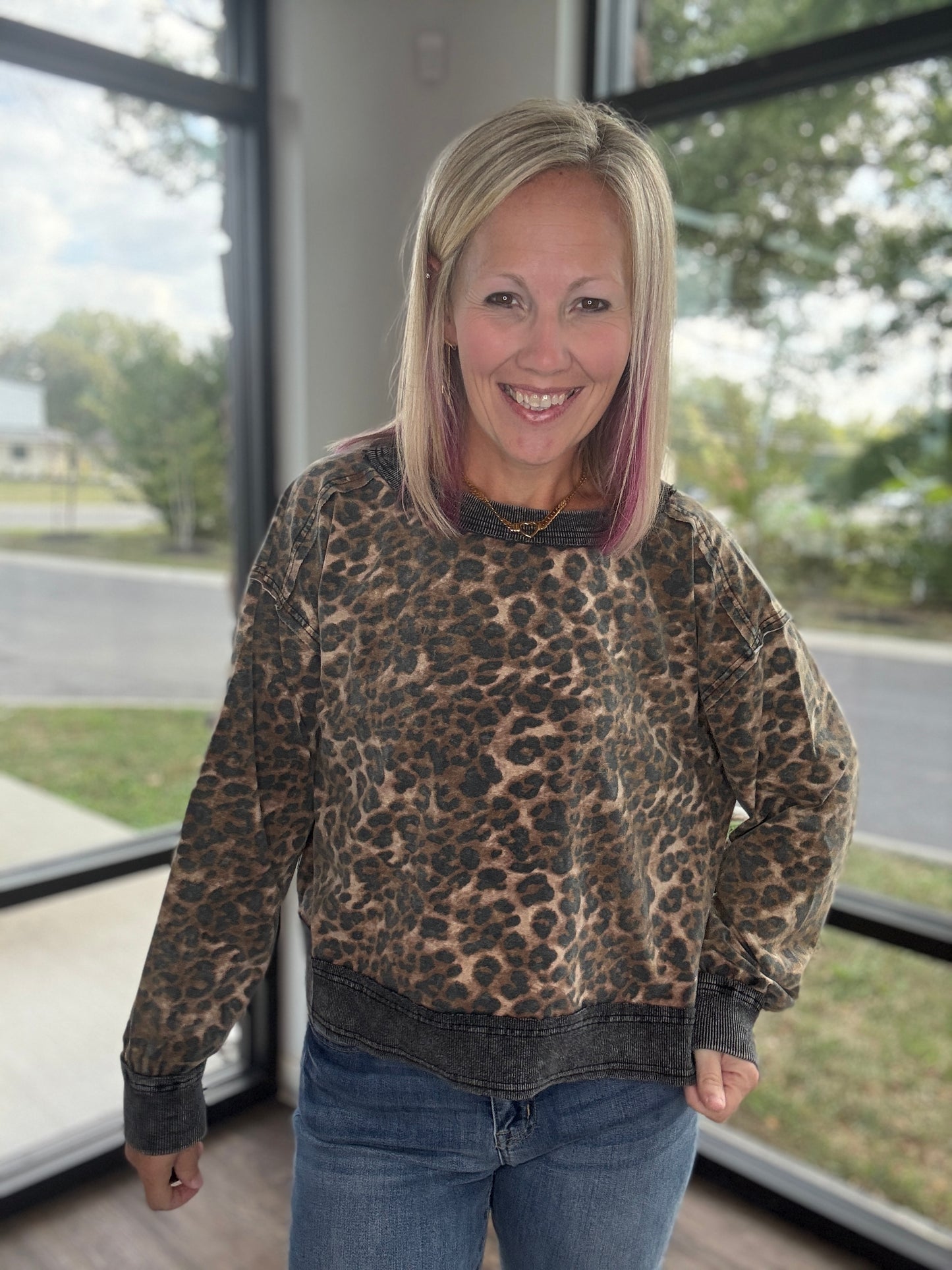 Breezy Back Cheetah Top