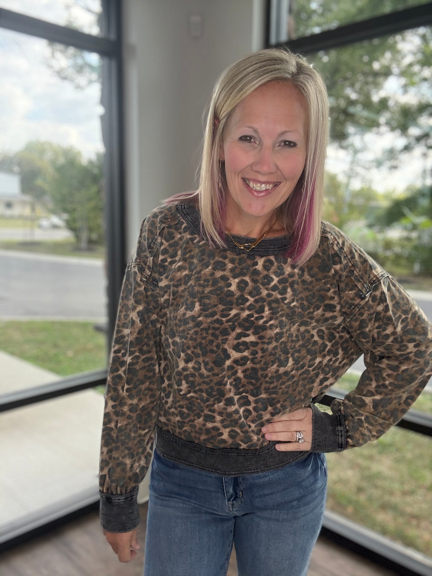 Breezy Back Cheetah Top