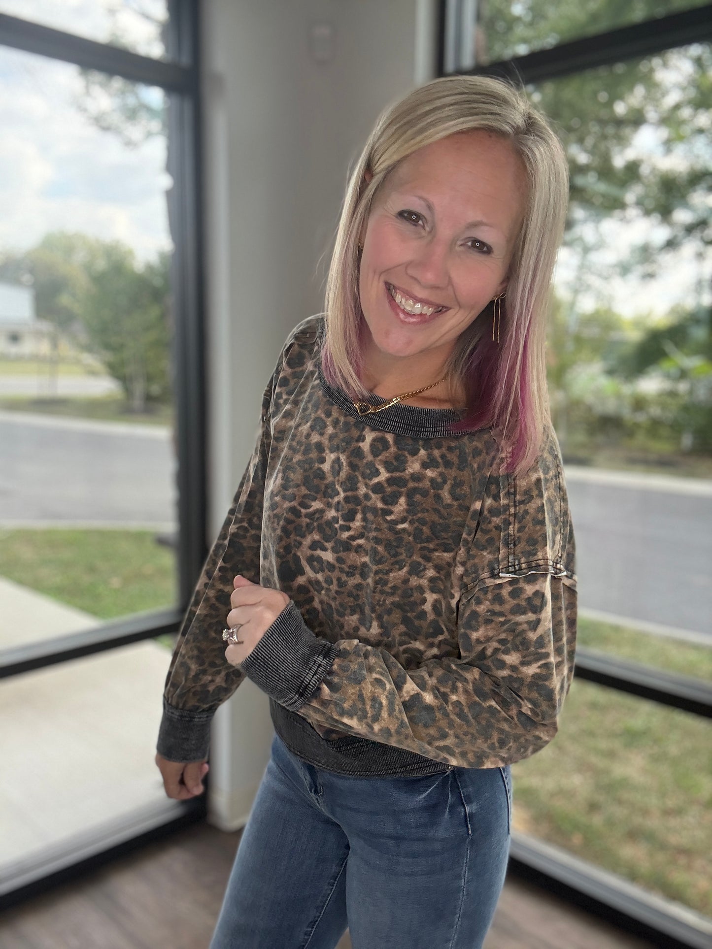 Breezy Back Cheetah Top