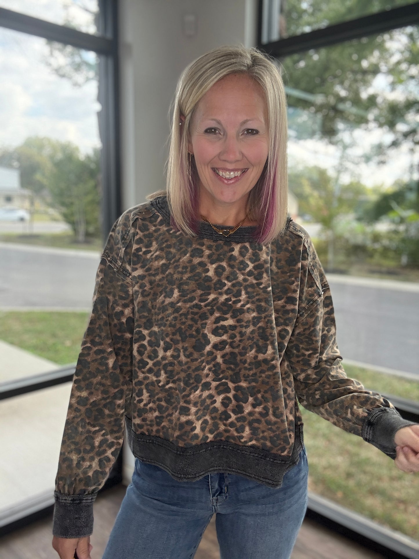 Breezy Back Cheetah Top