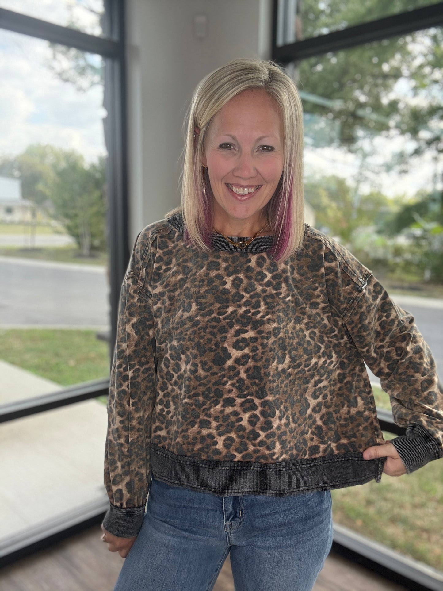 Breezy Back Cheetah Top