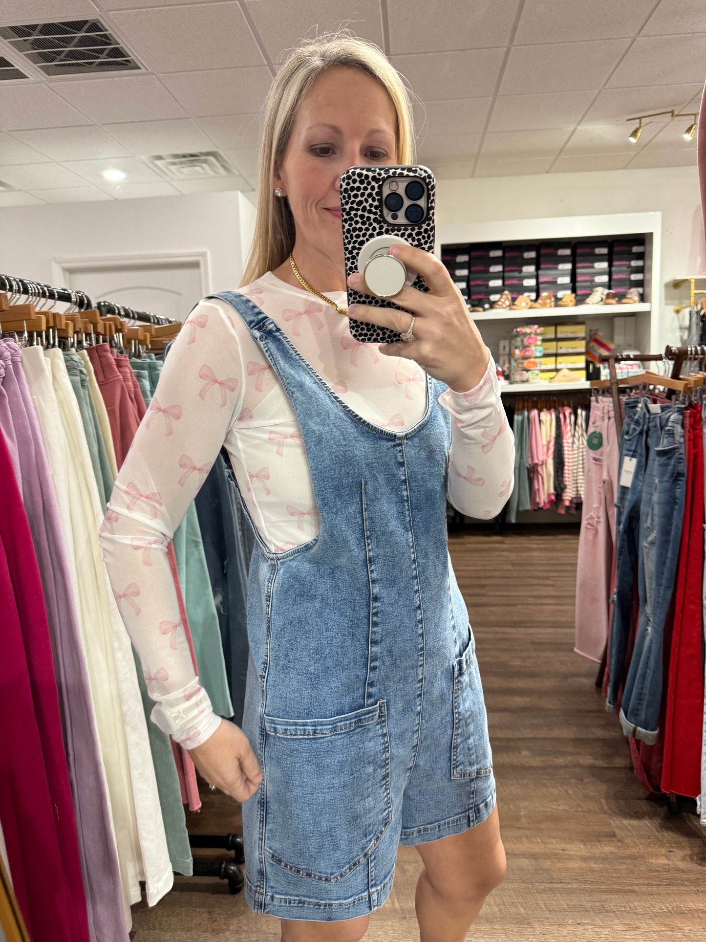 Bow Mesh Top- Pink