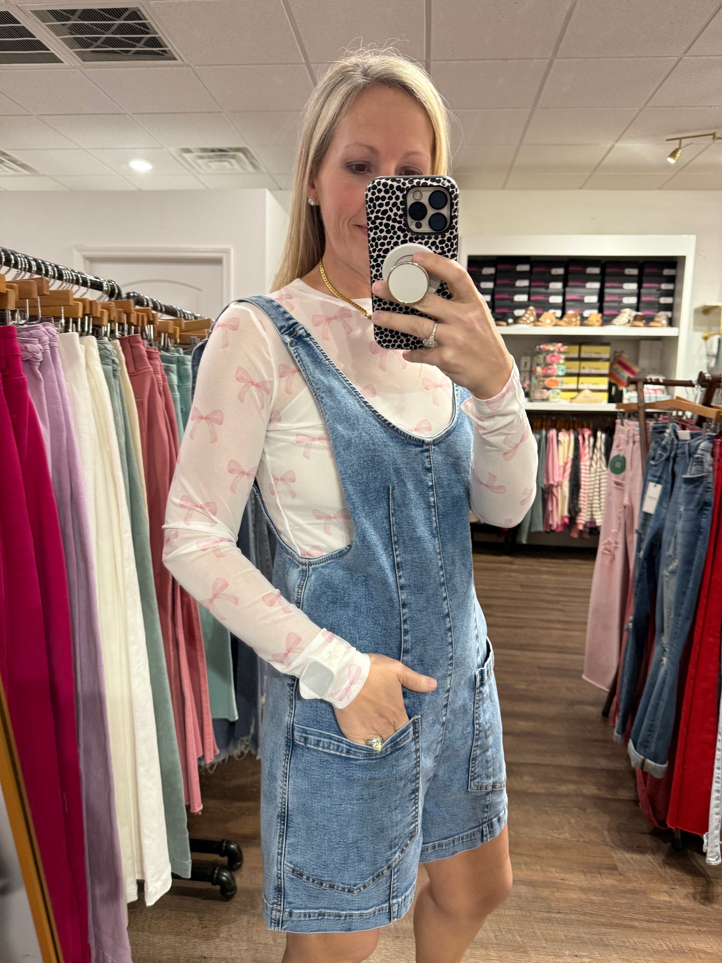 Bow Mesh Top- Pink