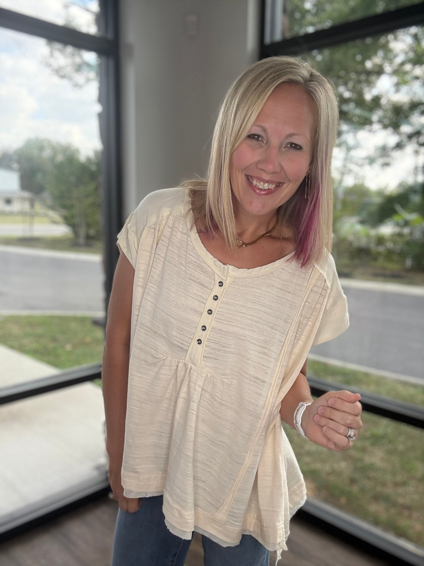 The Willow Top- Cream