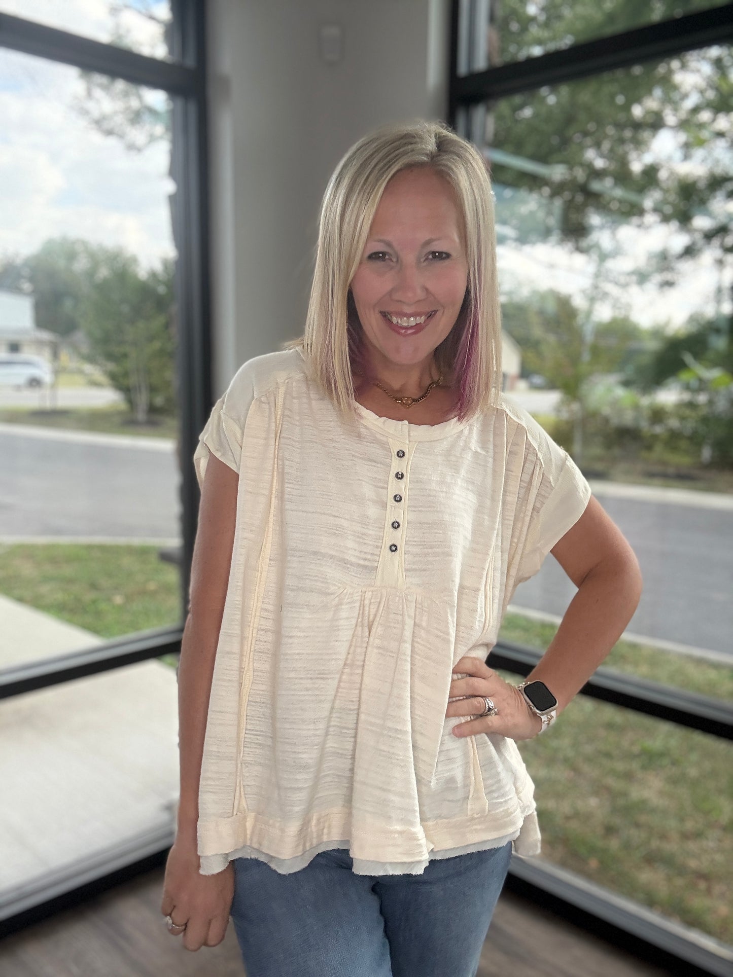 The Willow Top- Cream