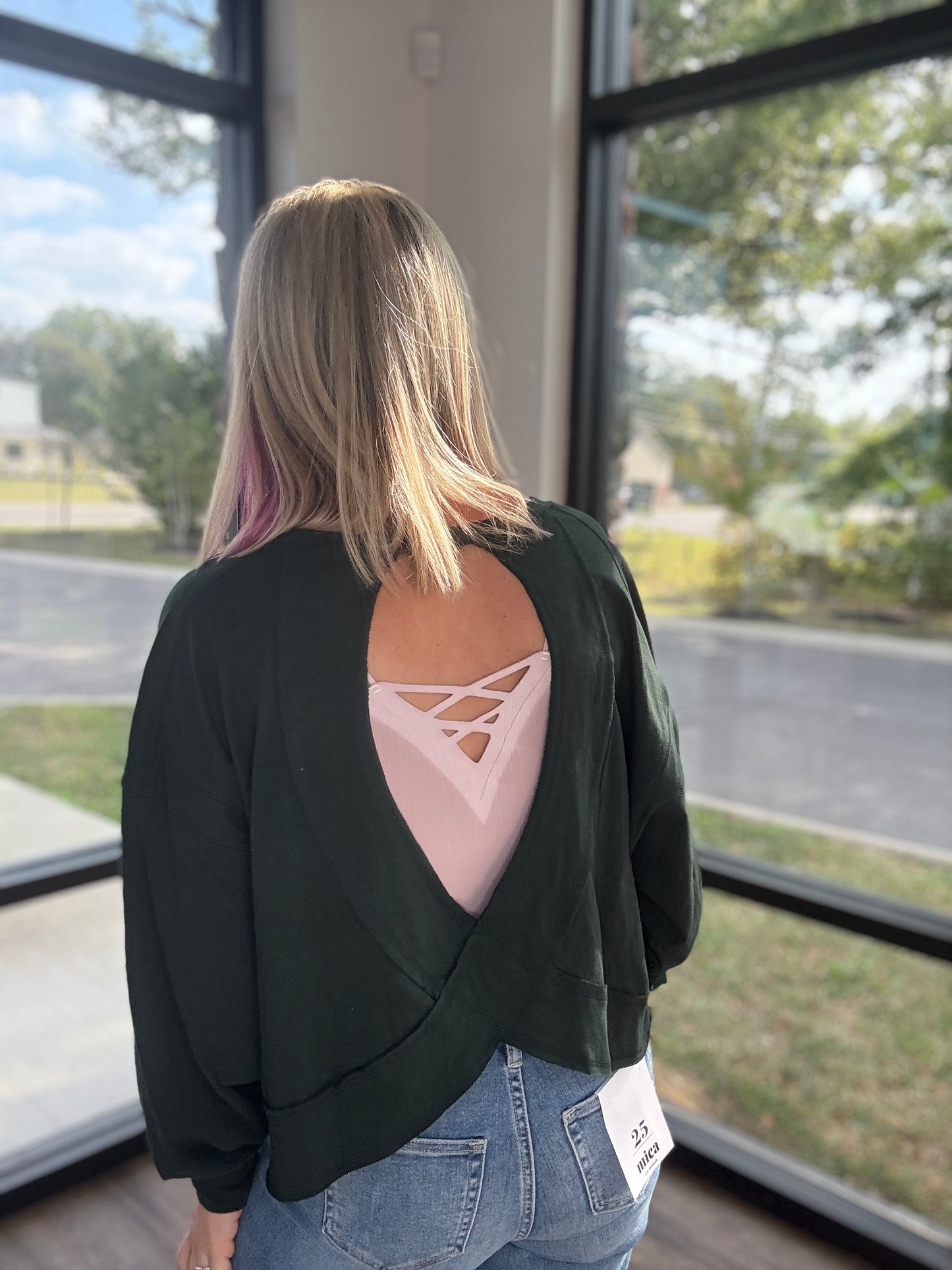 Breezy Back Long Sleeve- Forest