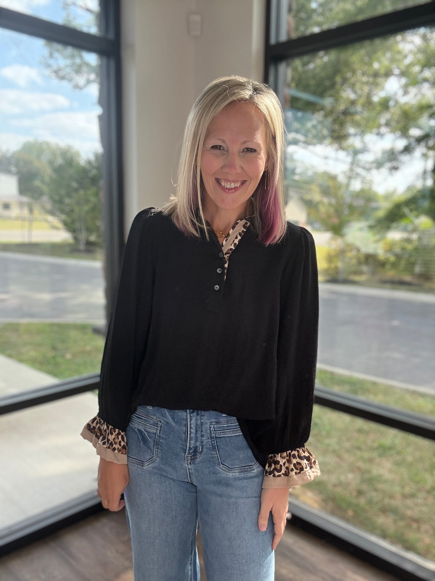 Savannah Charm Leopard Top