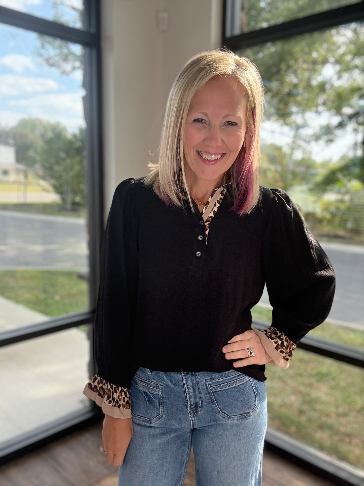 Savannah Charm Leopard Top