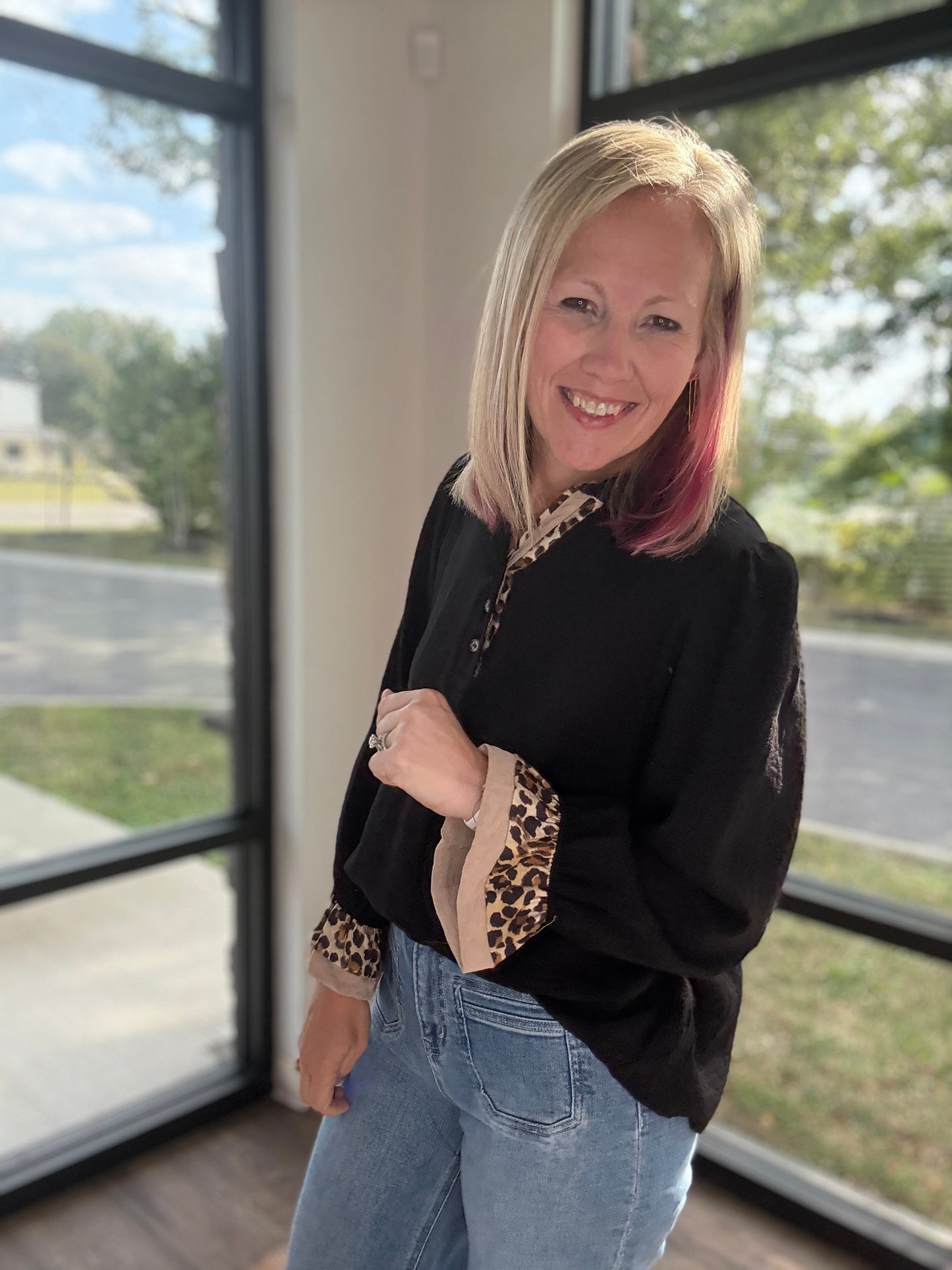 Savannah Charm Leopard Top