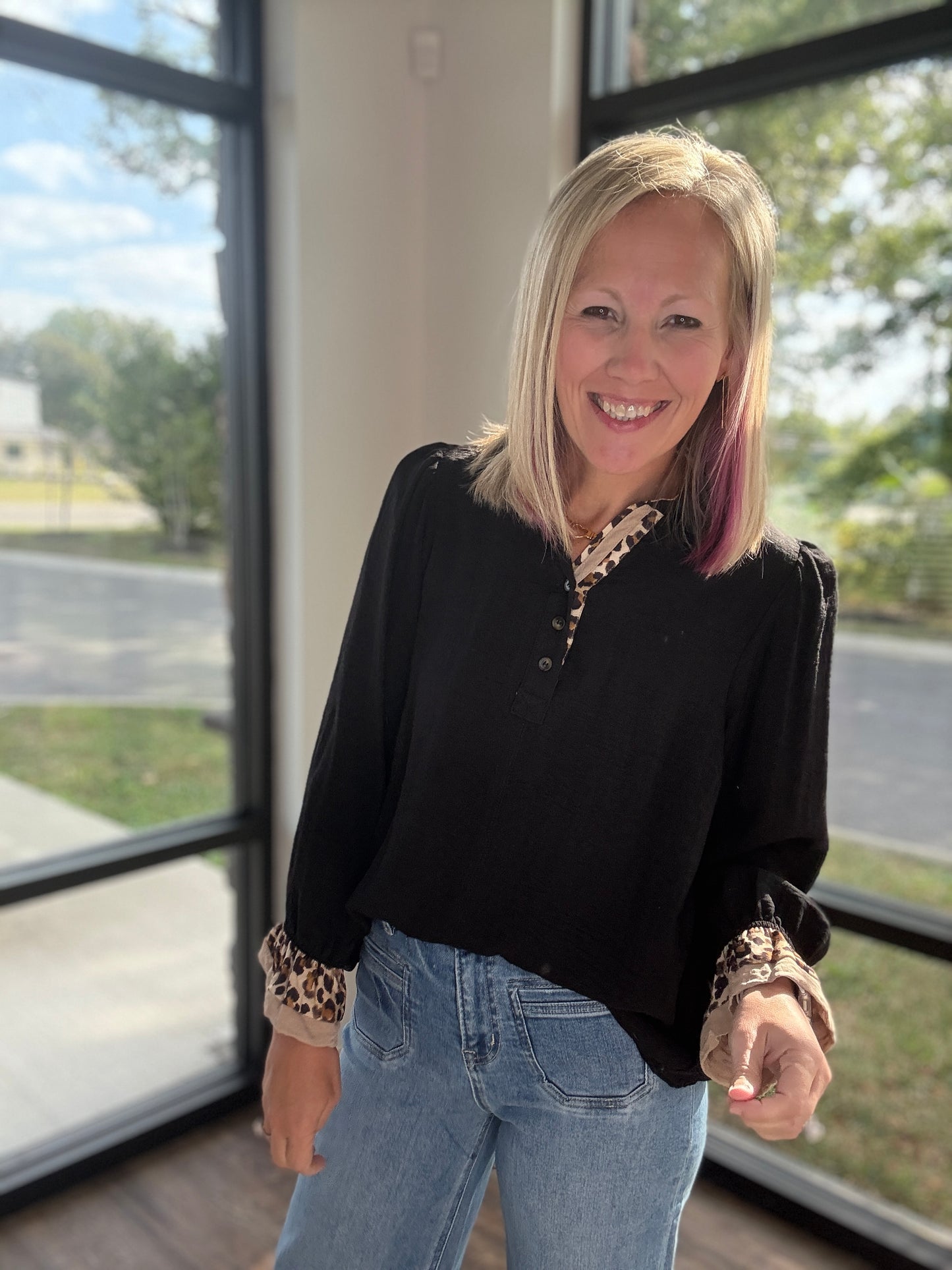 Savannah Charm Leopard Top