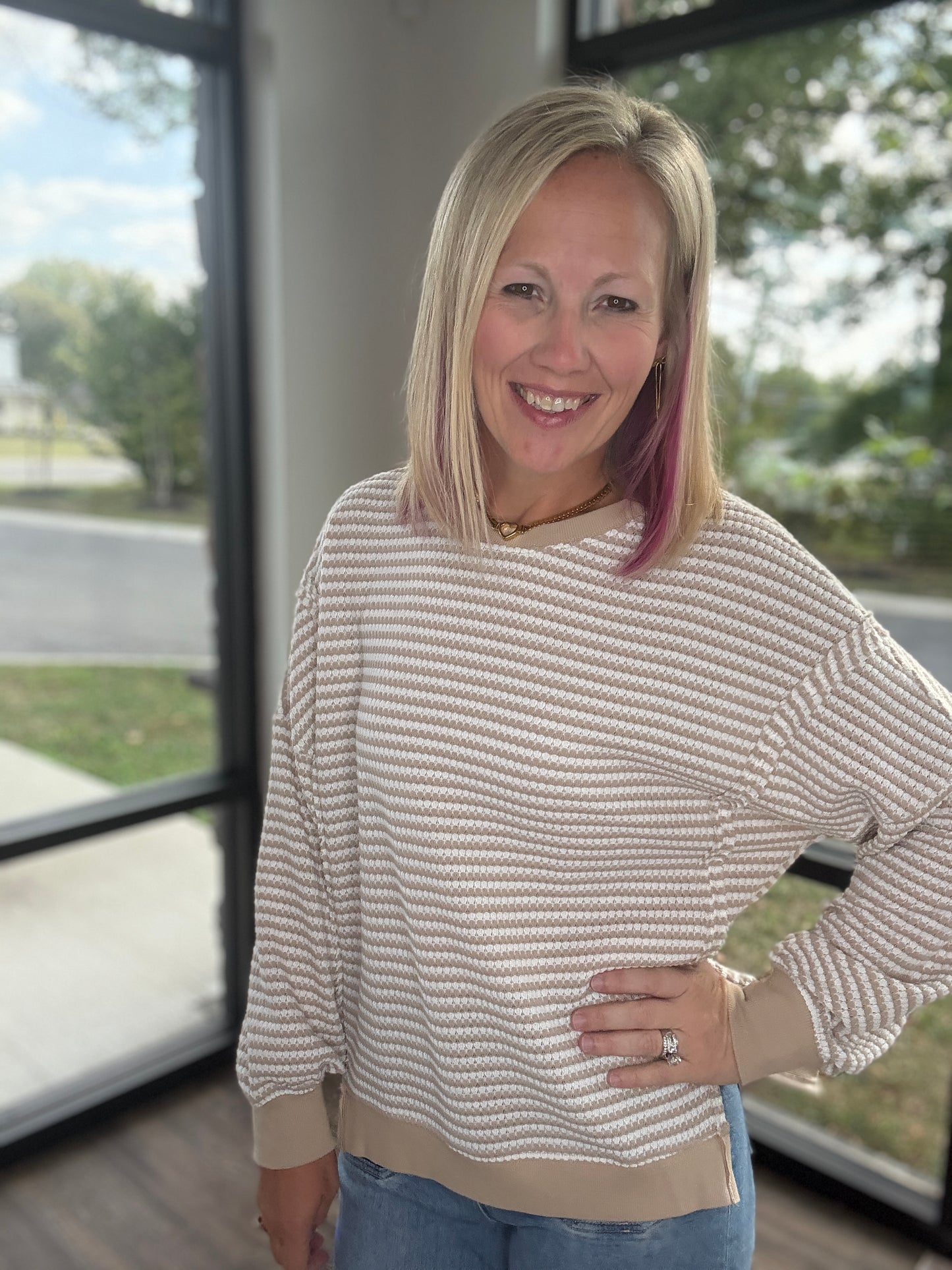 Cappuccino Striped Top