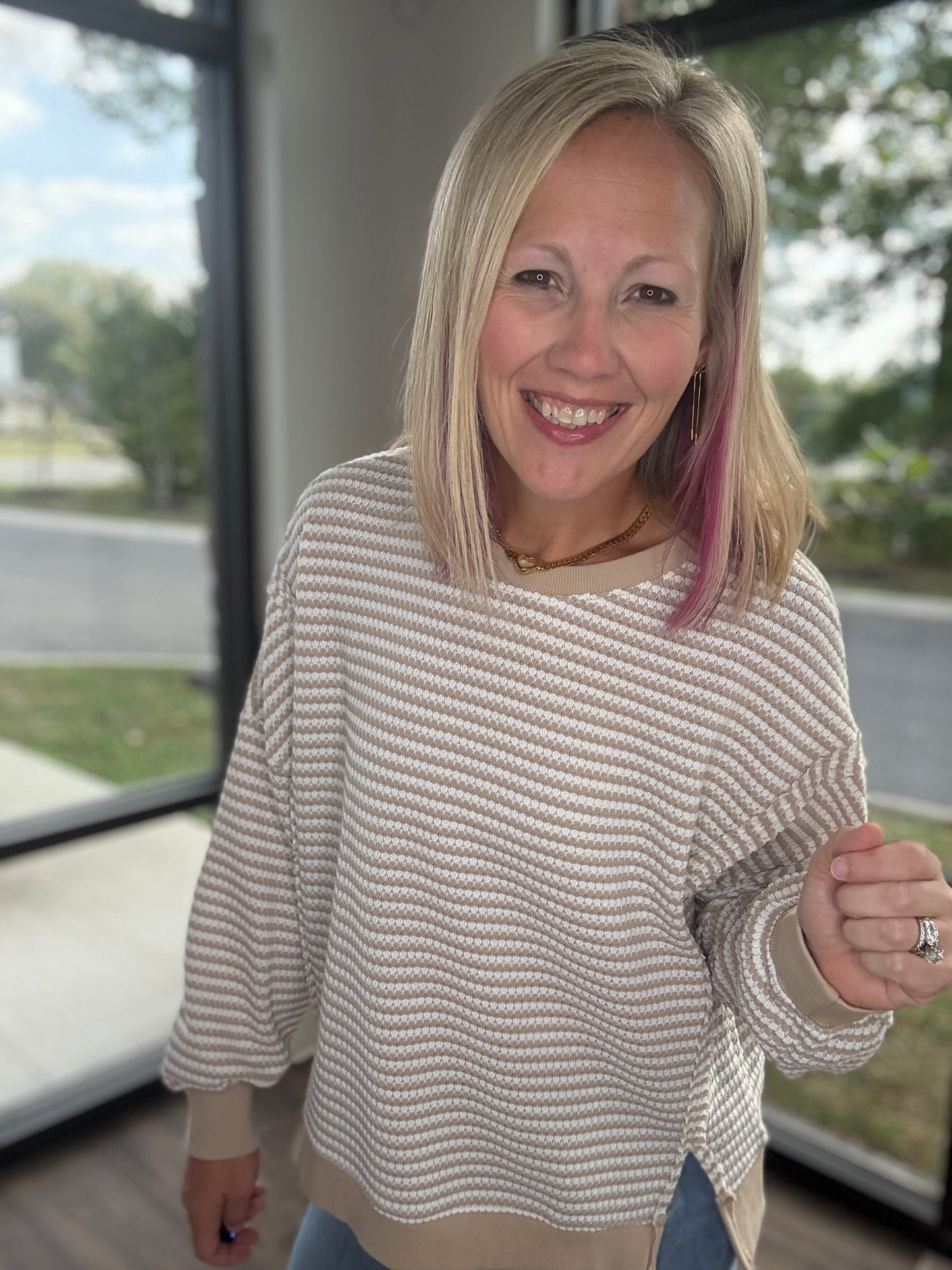 Cappuccino Striped Top