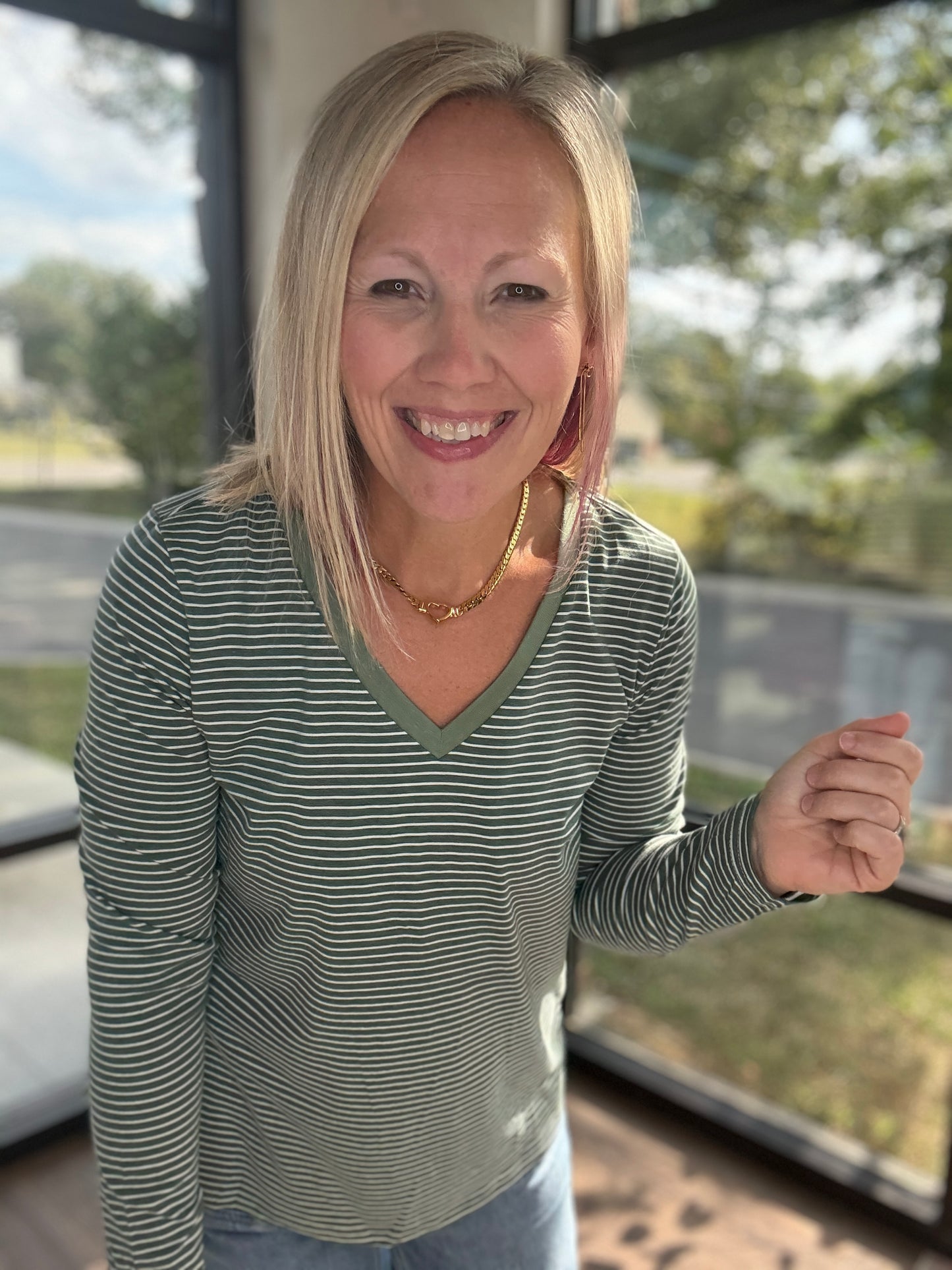 Evergreen V-Neck Top