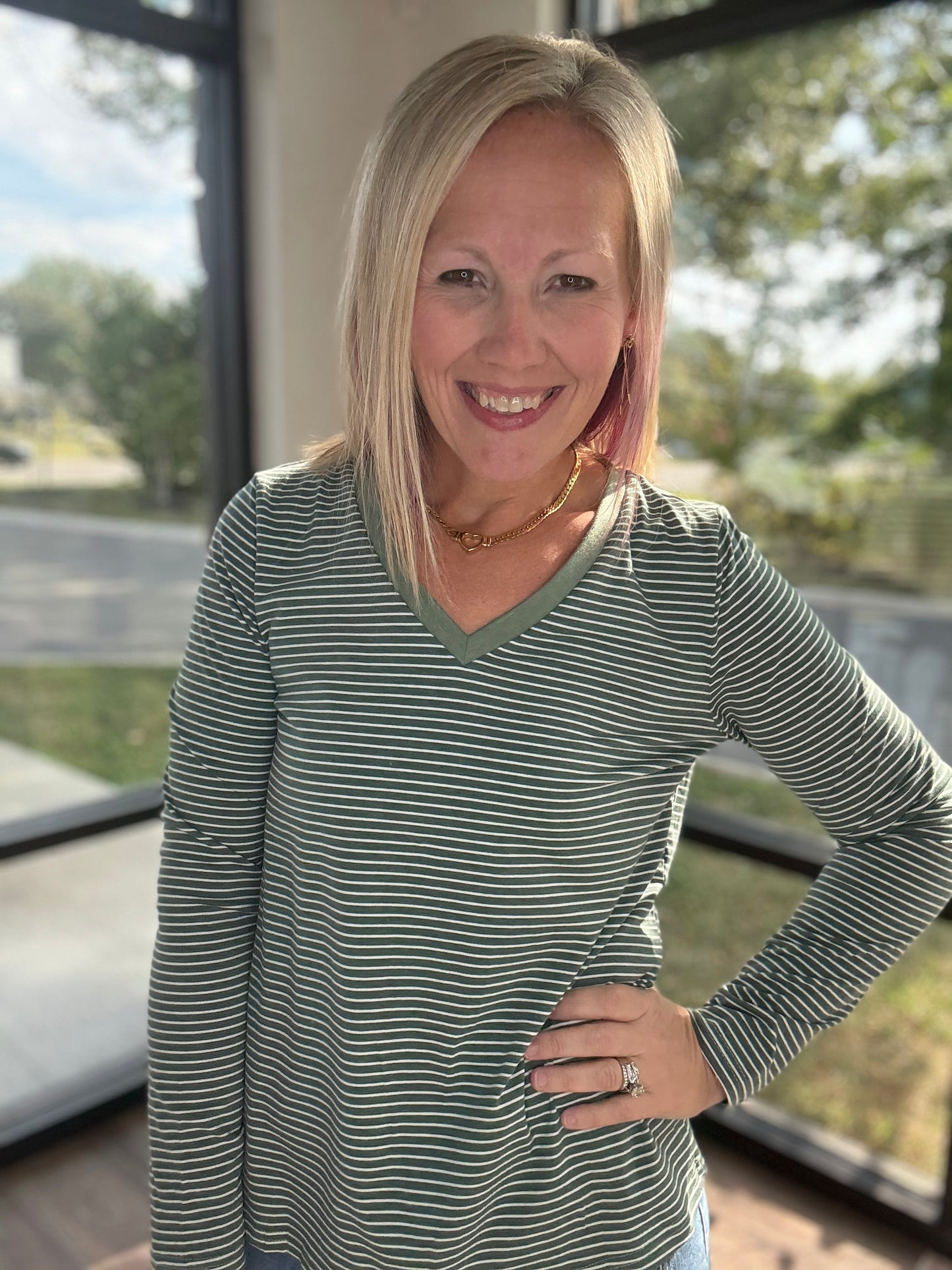 Evergreen V-Neck Top