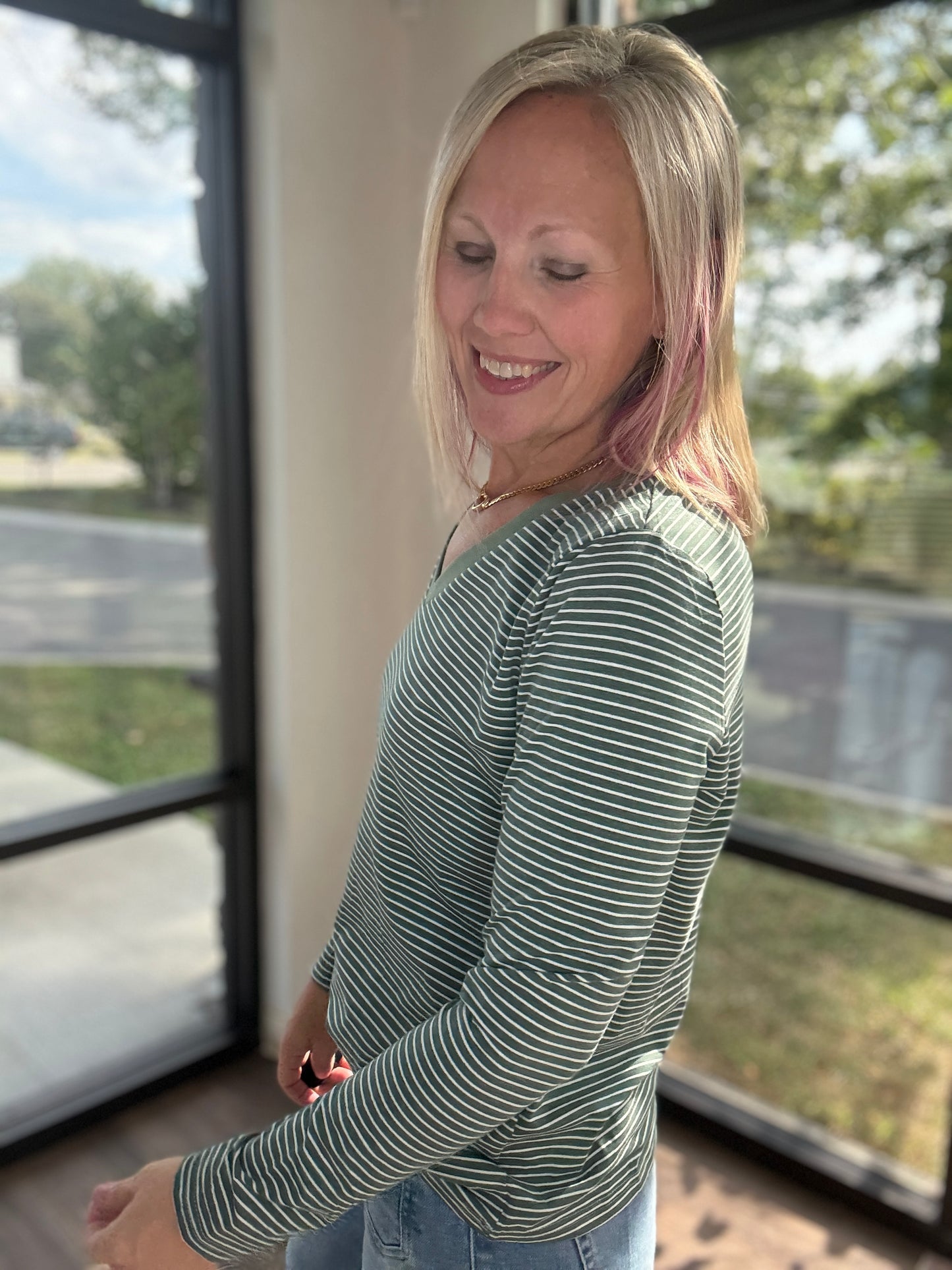 Evergreen V-Neck Top