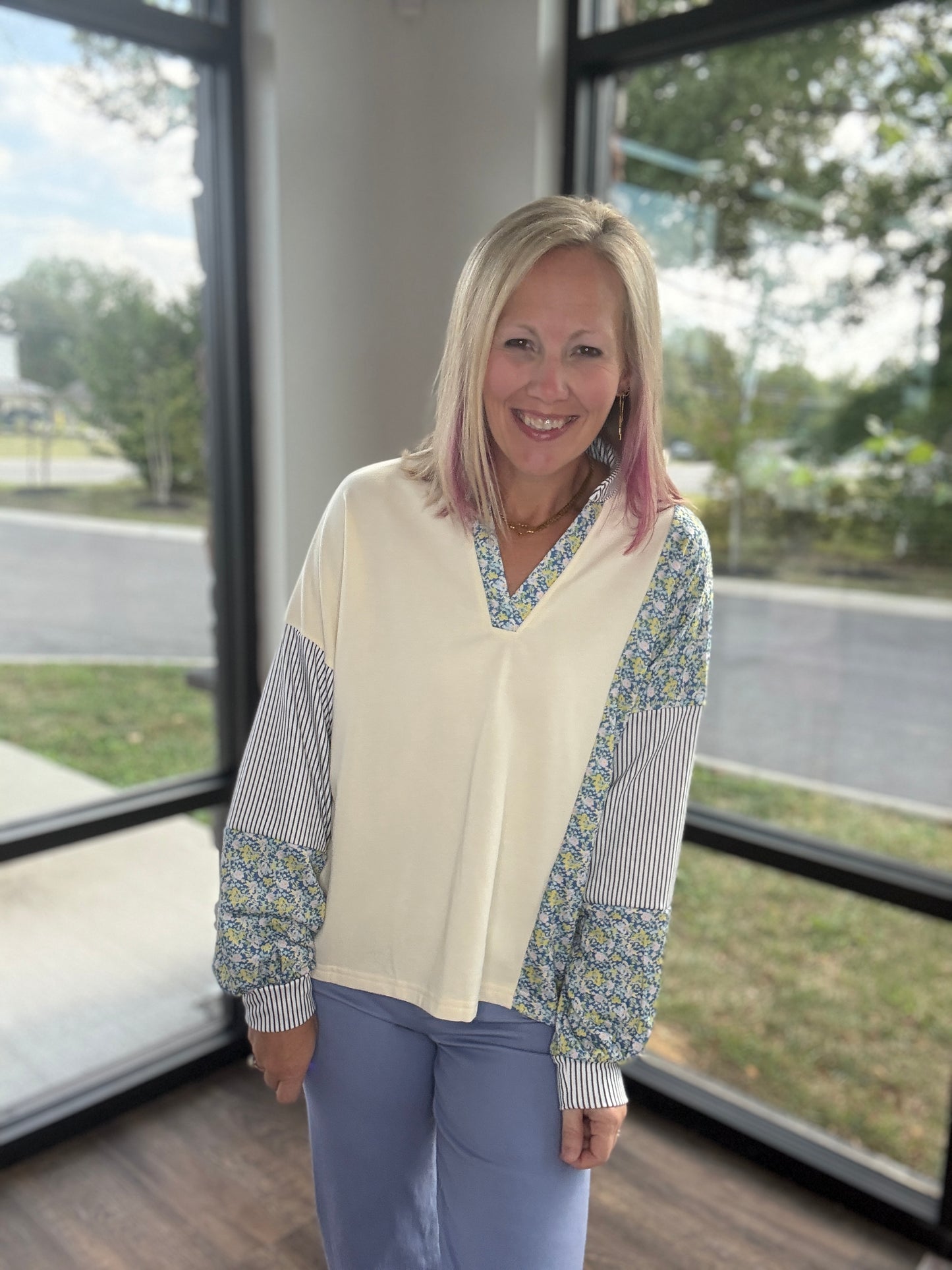 Bloom & Stripe Sweatshirt