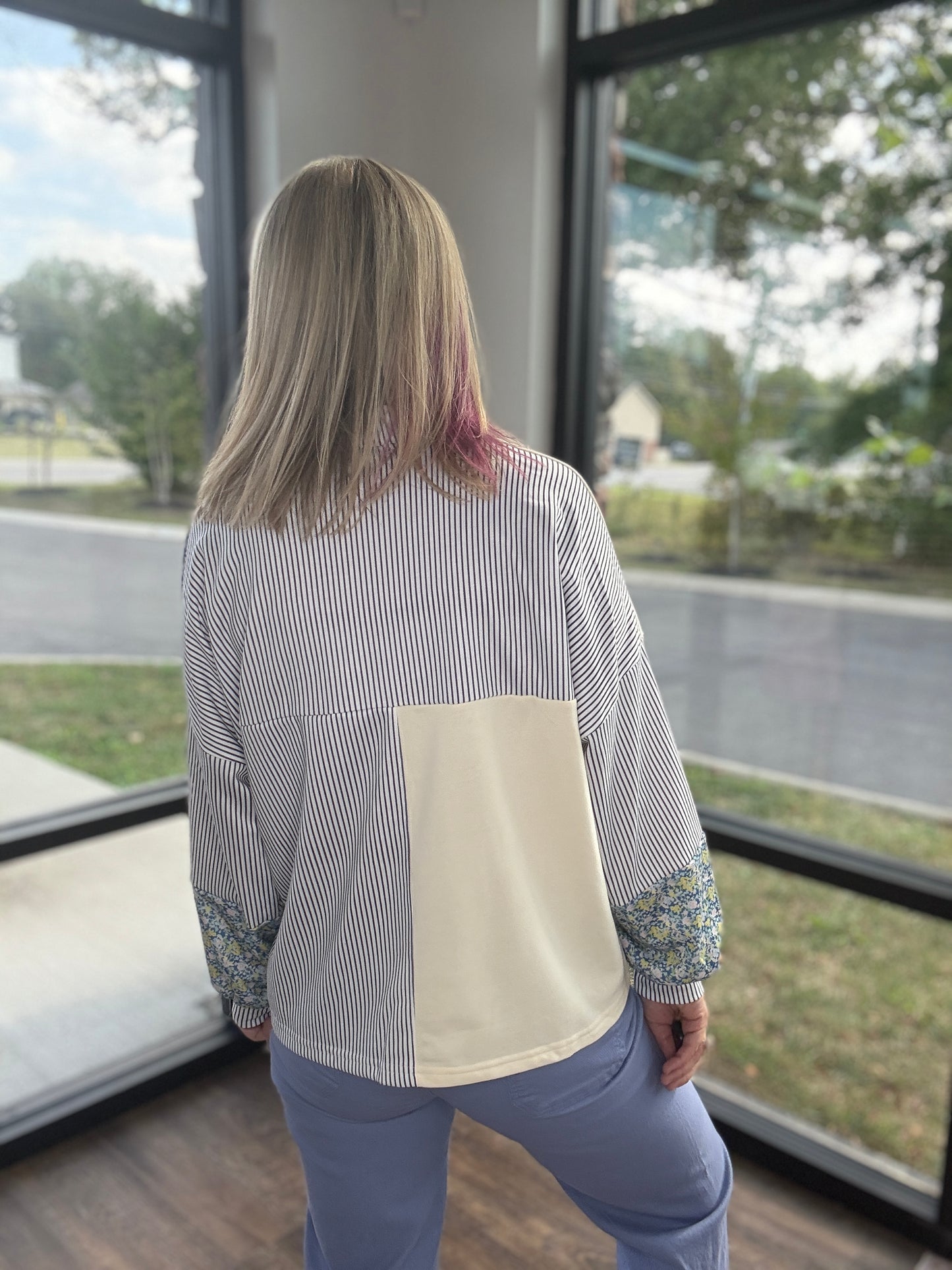 Bloom & Stripe Sweatshirt
