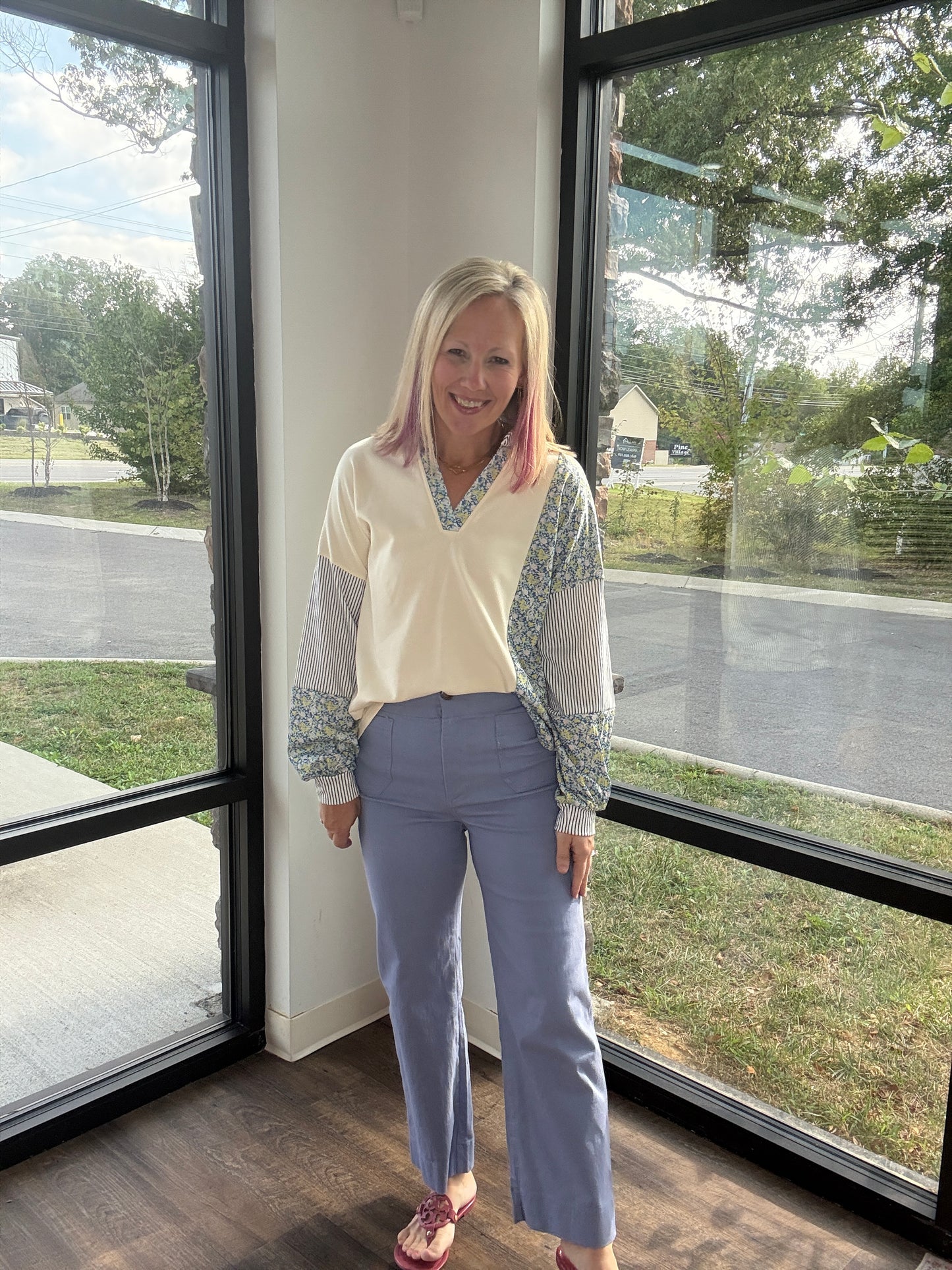 Cornflower Cropped Pants