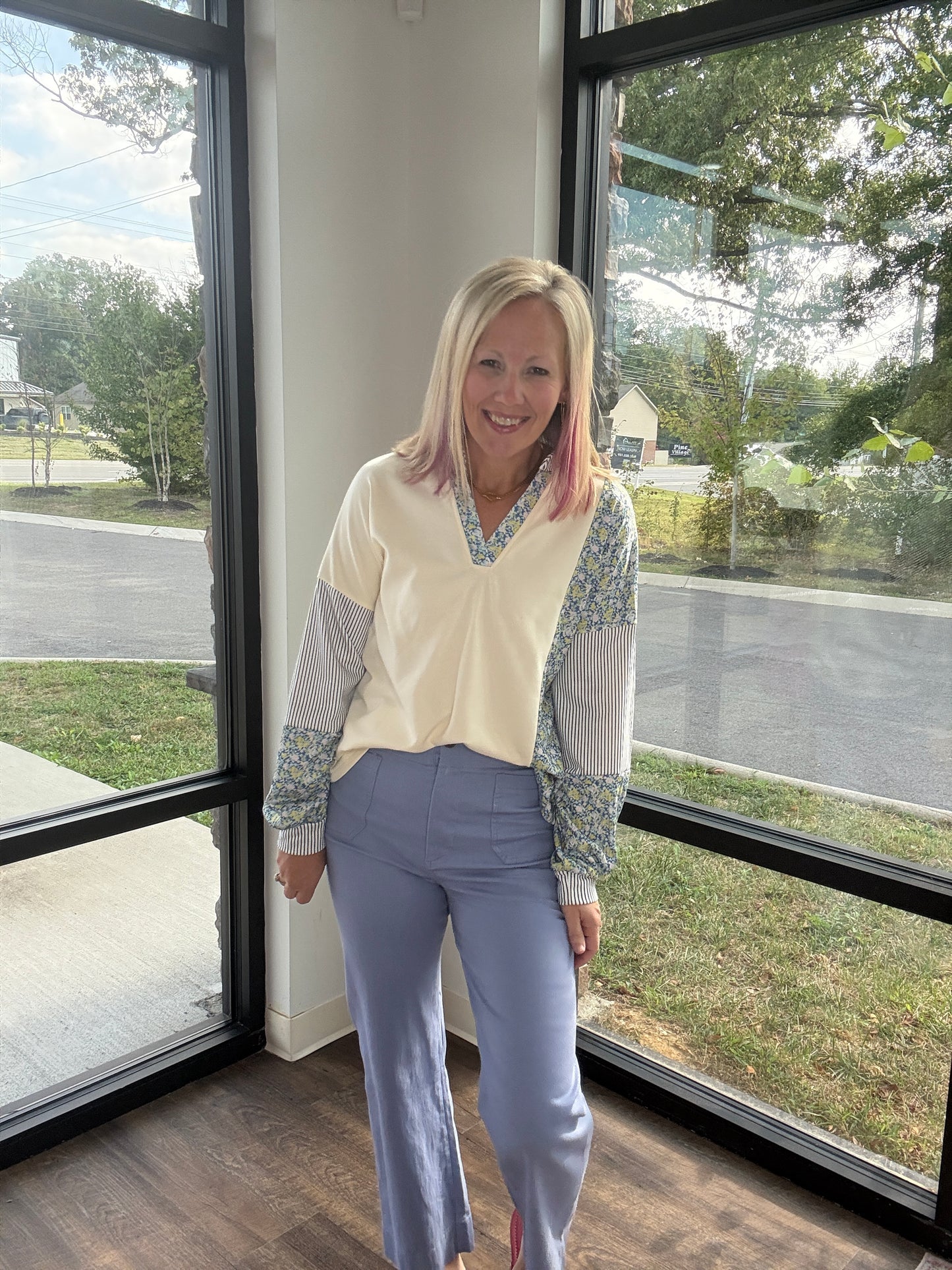Bloom & Stripe Sweatshirt