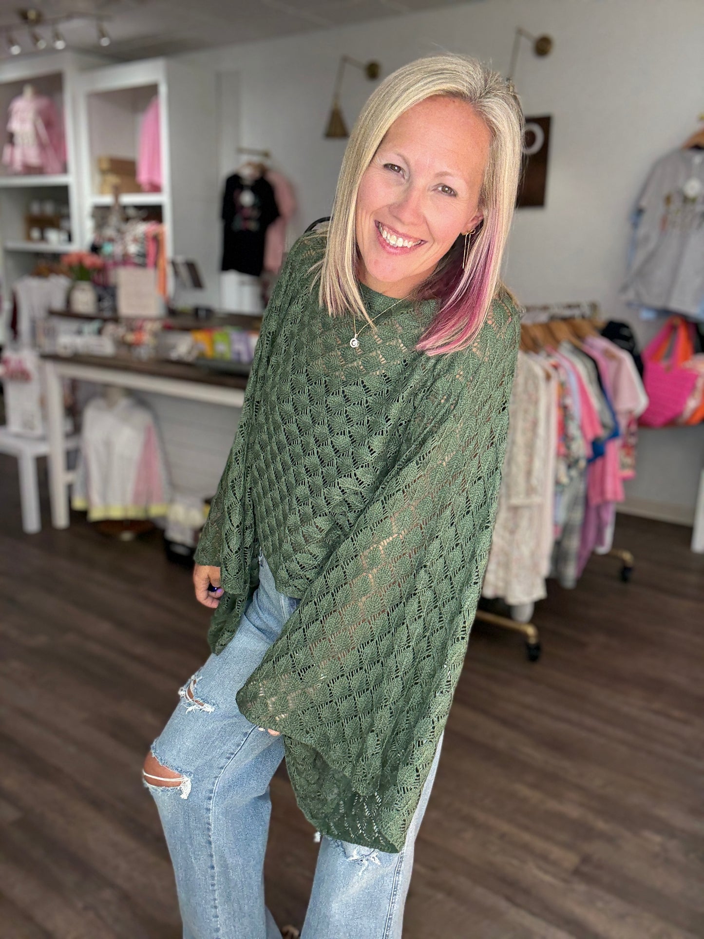 Free Spirit Bell Top- Olive