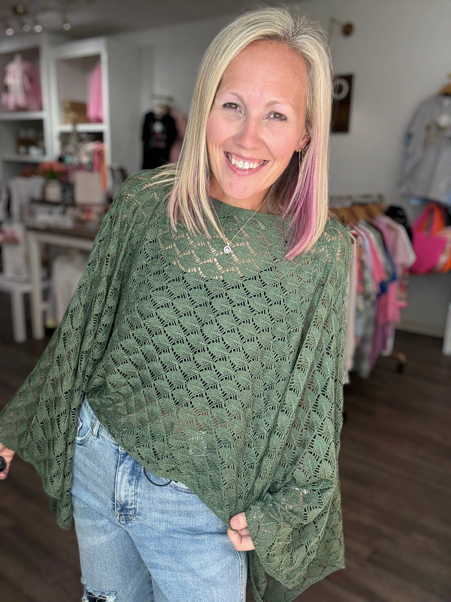 Free Spirit Bell Top- Olive