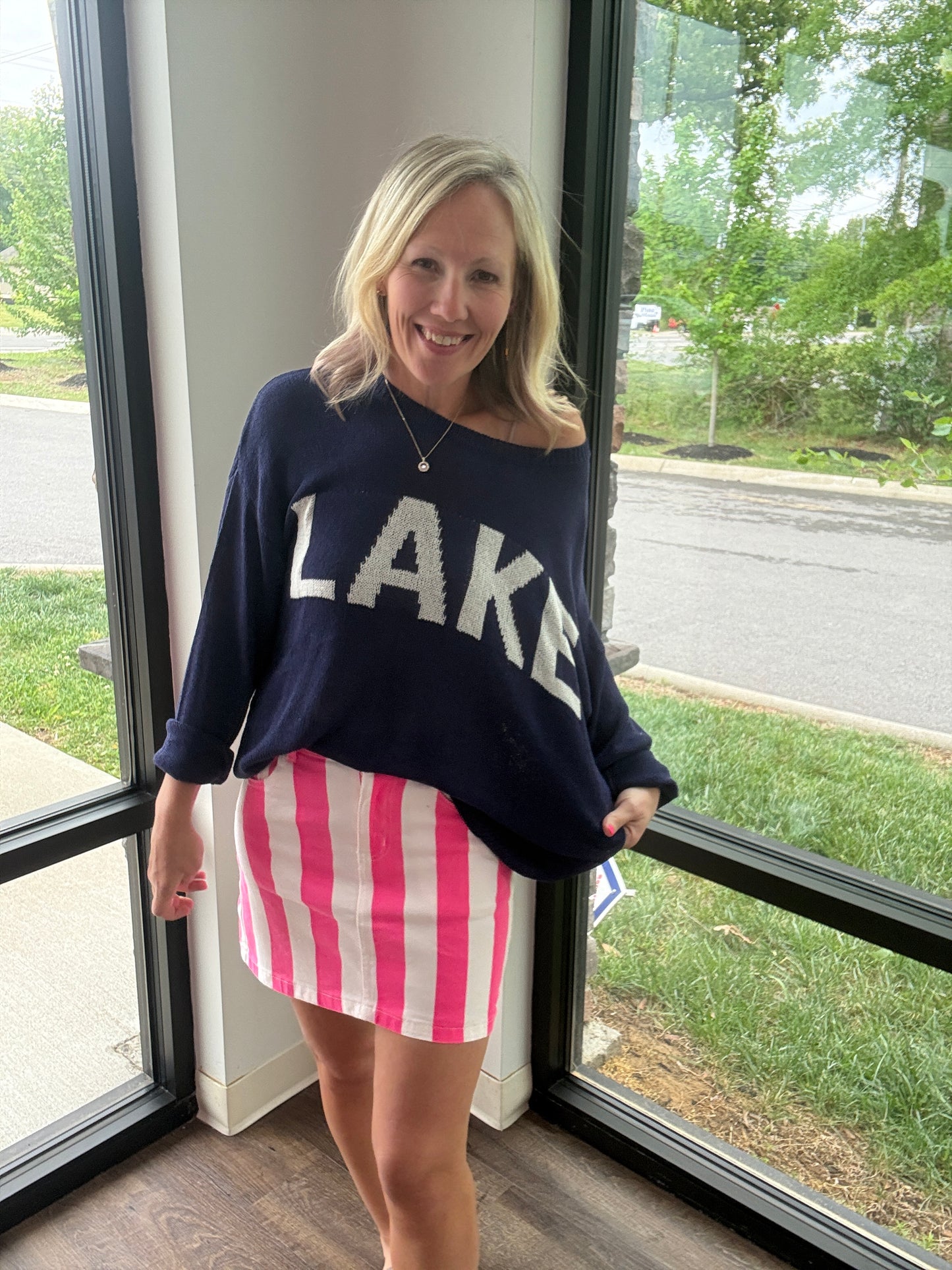 Neon Tide Stripe Skirt