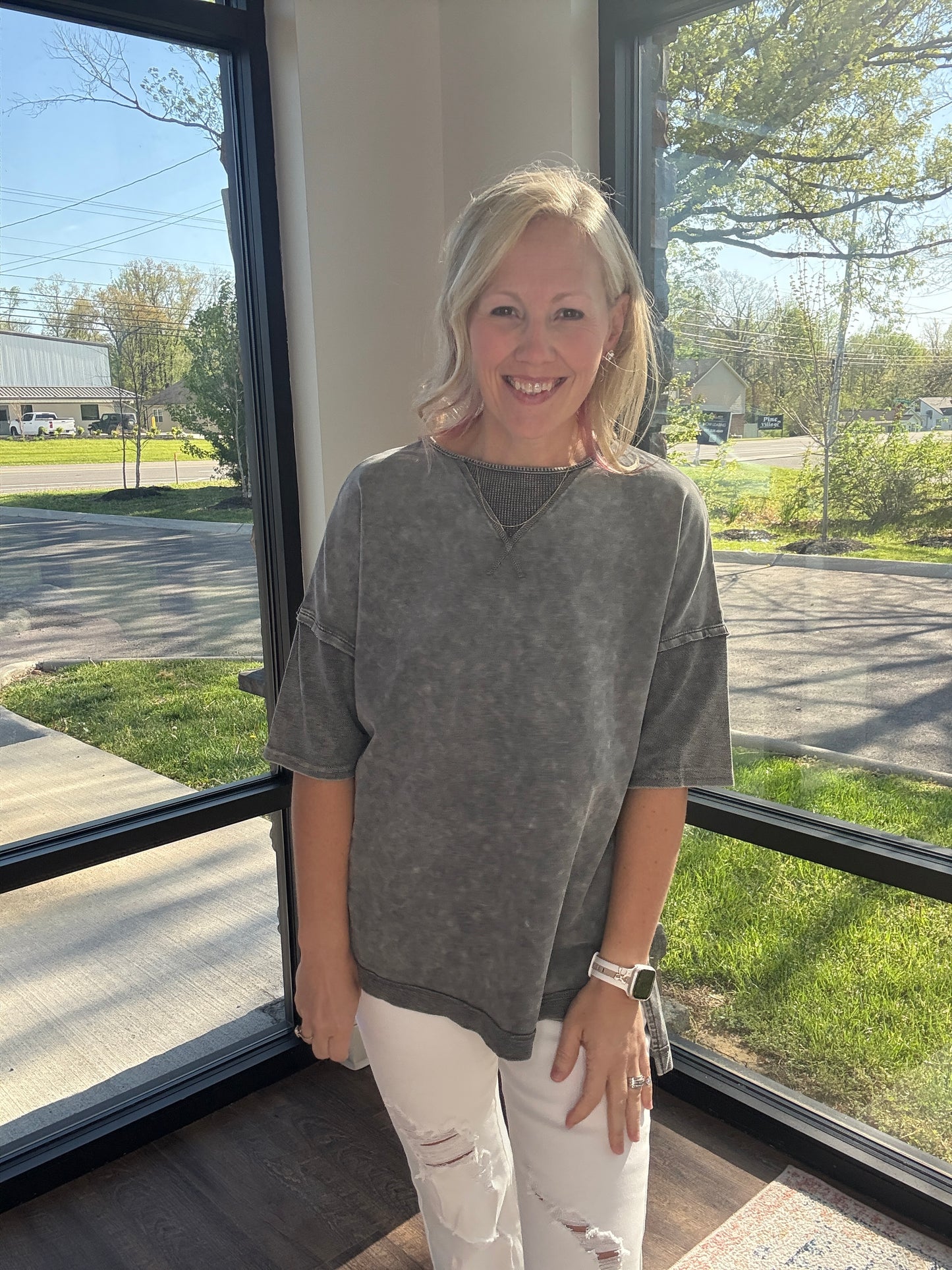 Off-Duty Tee- Gray