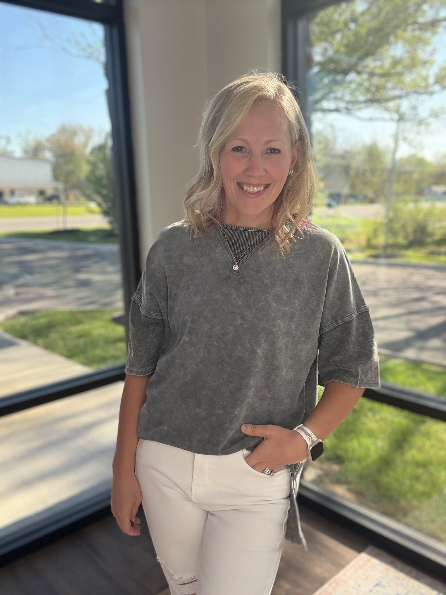 Off-Duty Tee- Gray