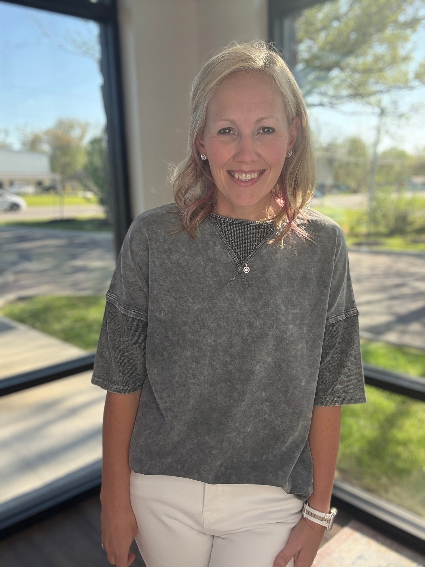 Off-Duty Tee- Gray