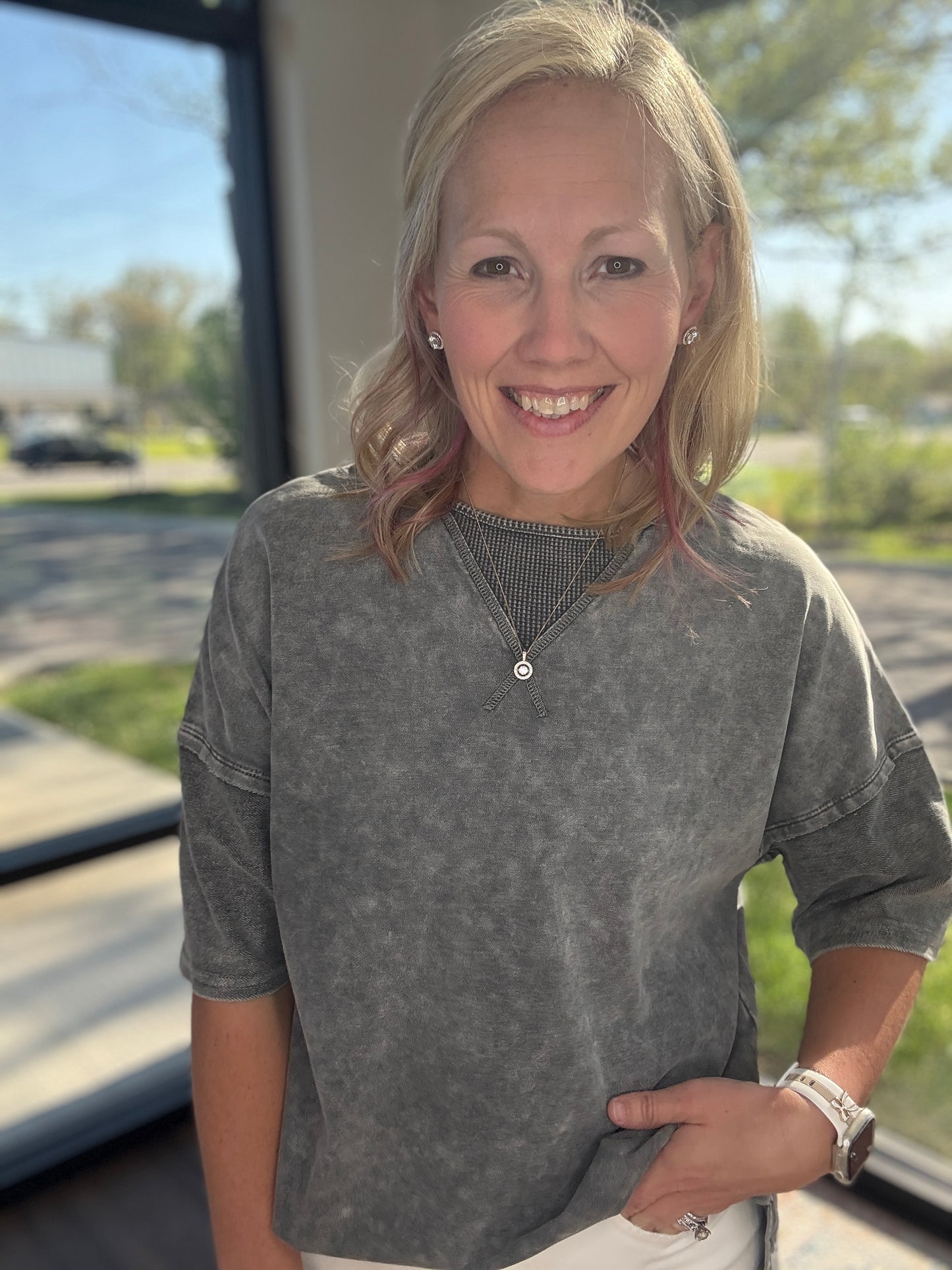 Off-Duty Tee- Gray