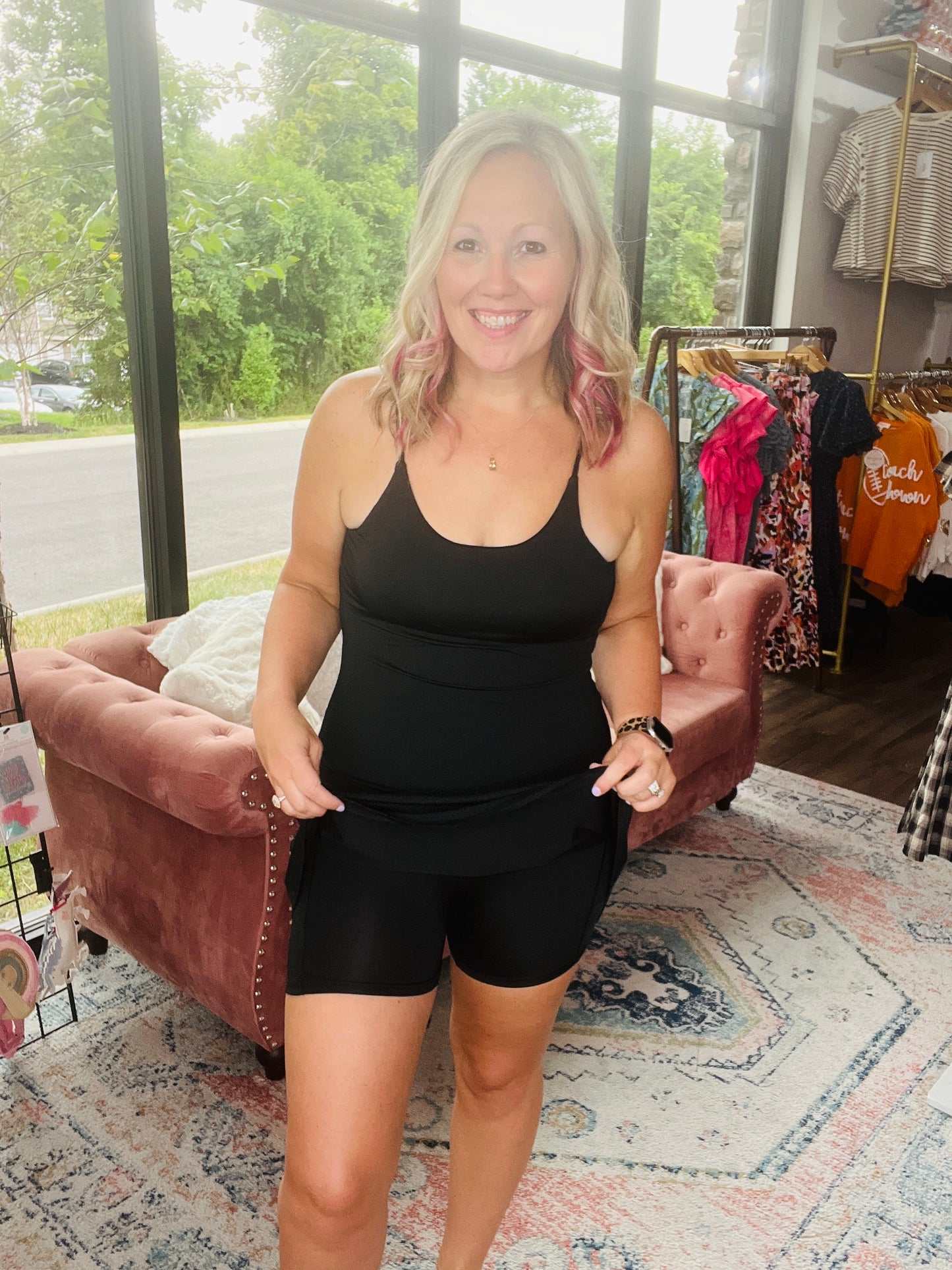 Setting Records Tennis Dress: Black