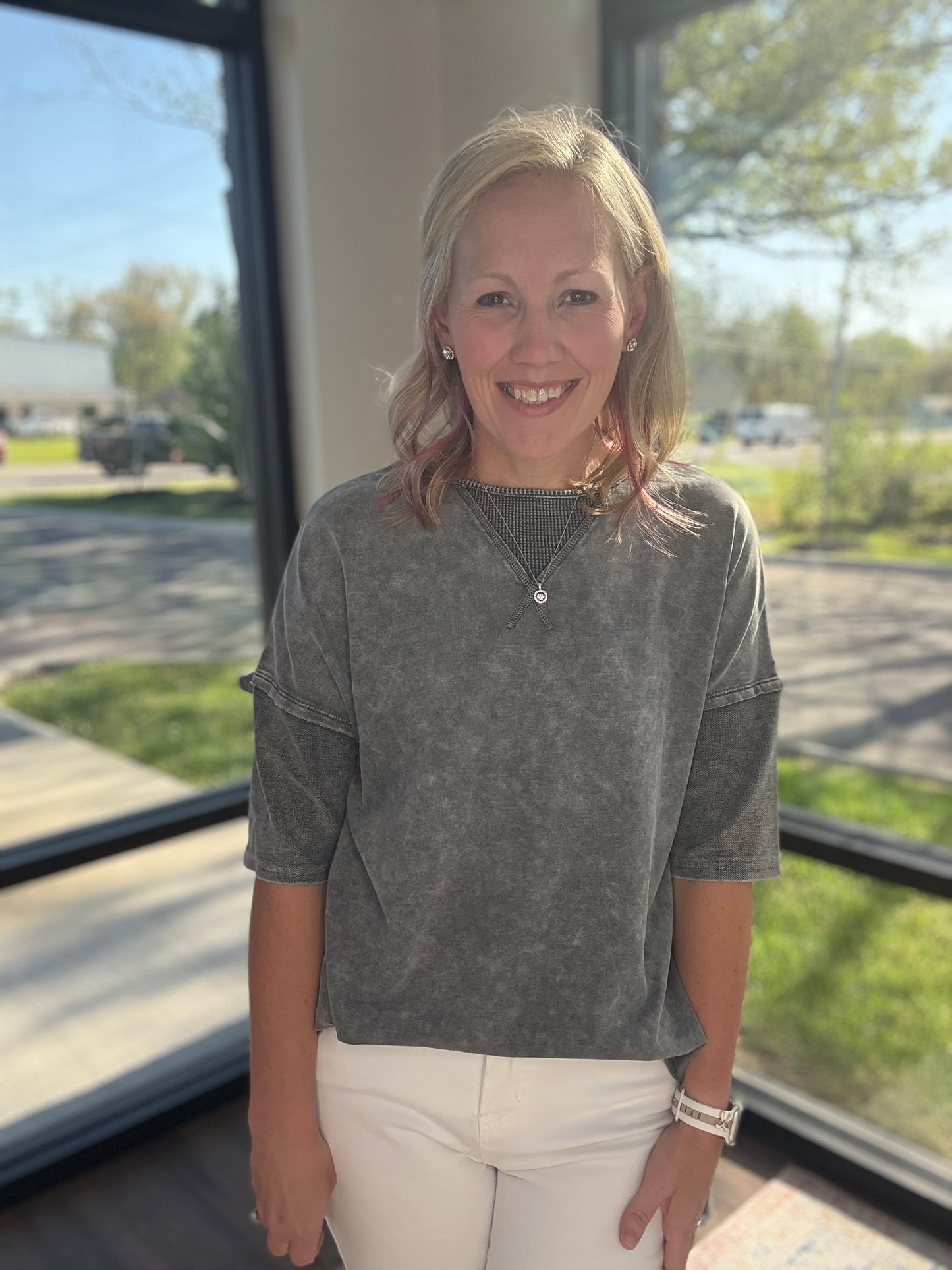 Off-Duty Tee- Gray
