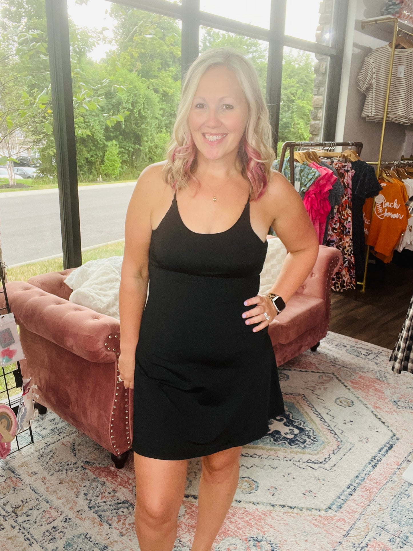 Setting Records Tennis Dress: Black