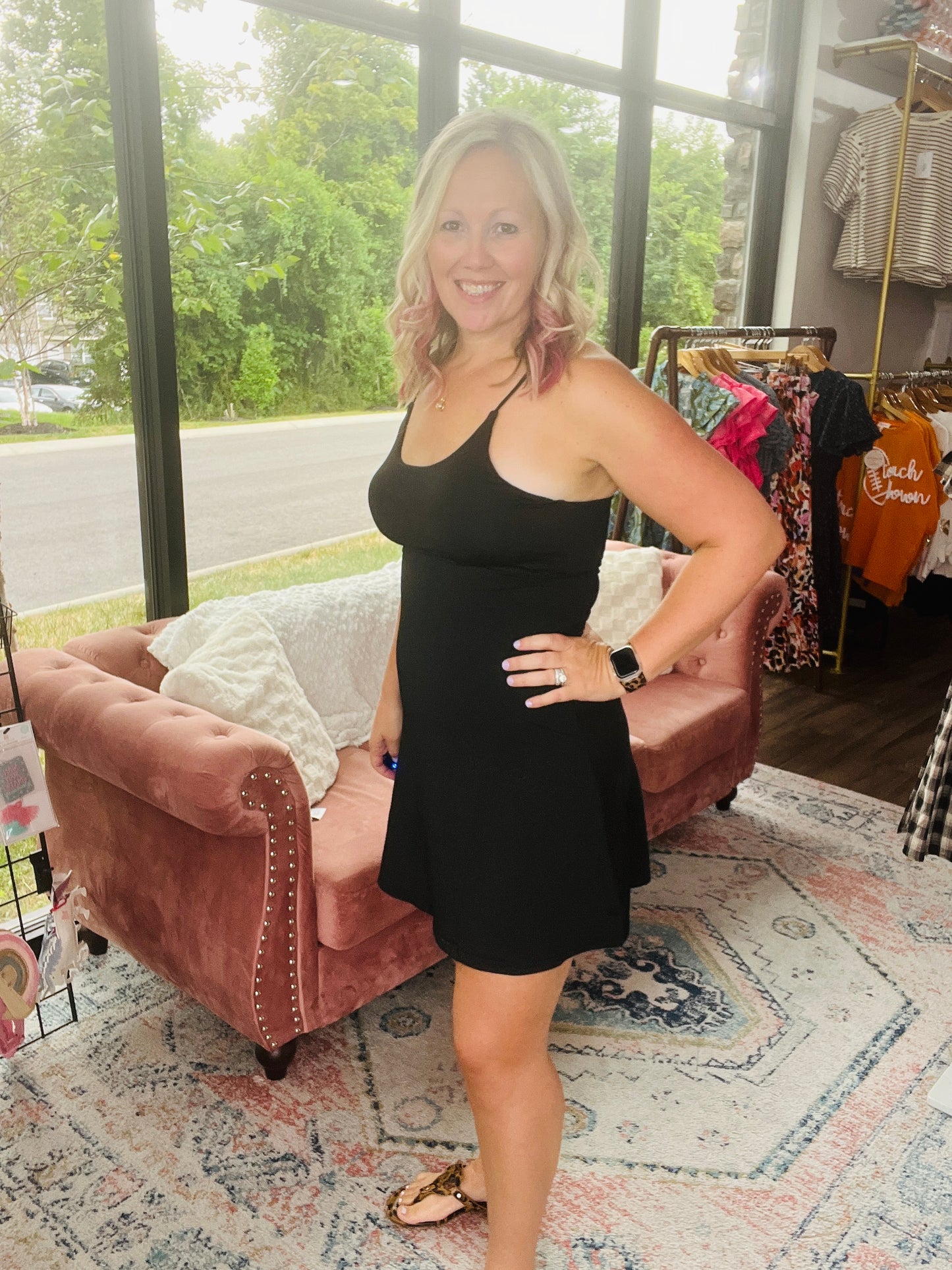 Setting Records Tennis Dress: Black