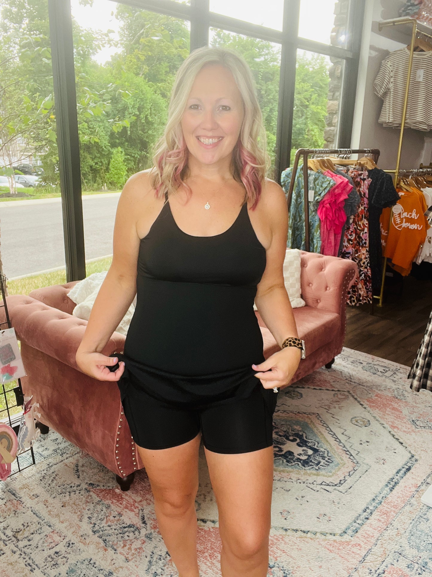 Setting Records Tennis Dress: Black