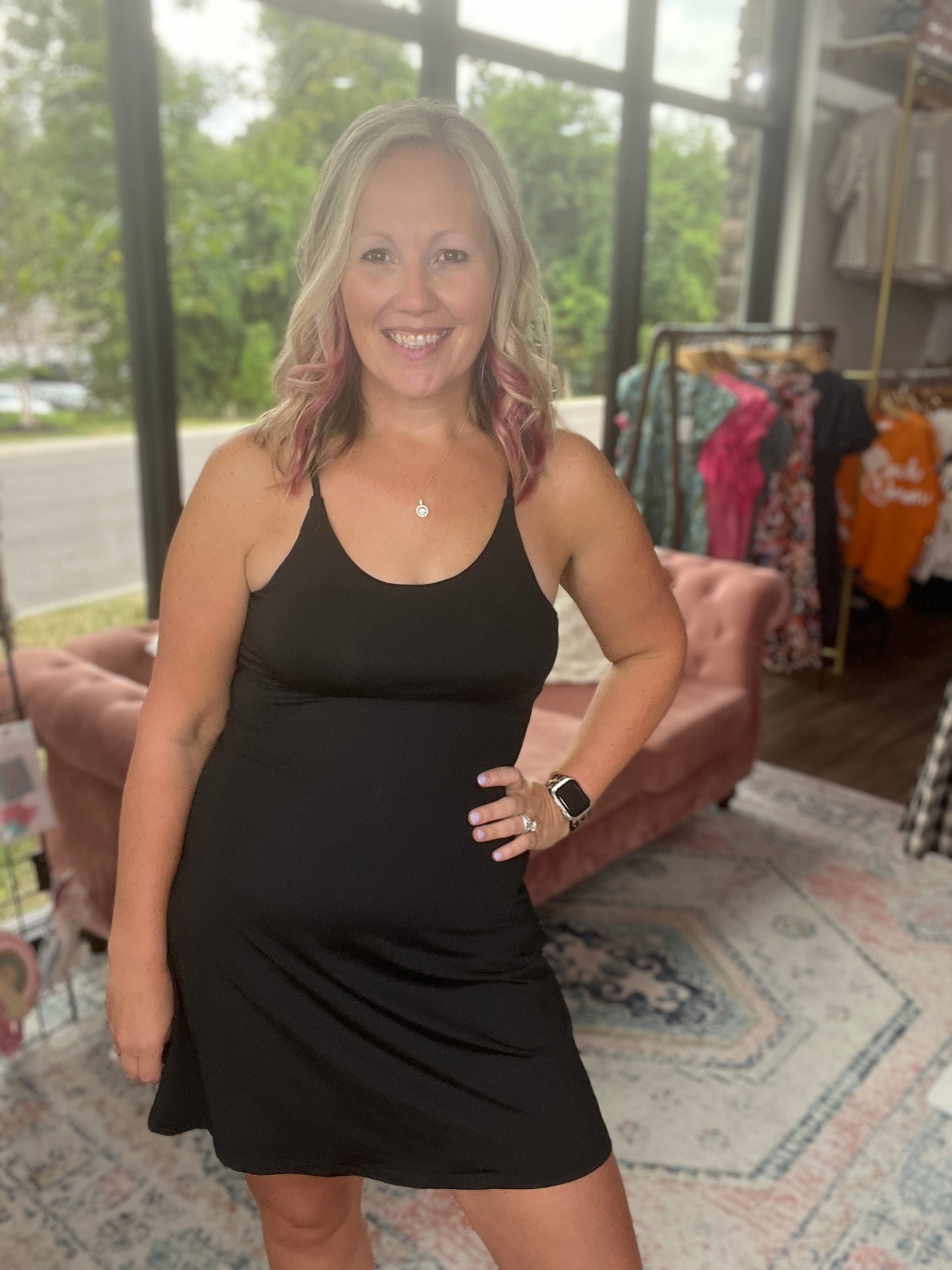 Setting Records Tennis Dress: Black